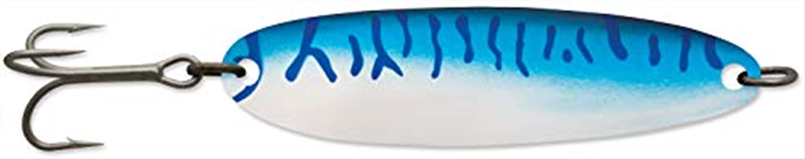 Luhr Jensen 1 Krocodile Fishing Lure with Treble Hook - Chrome/Blue Mackerel Pattern - Perfect for Bass, Trout, and Salmon Fishing in Rivers and Lakes