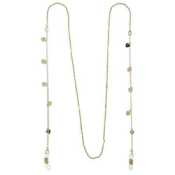 1928 Heart Charm Eyeglass Chain Necklace - 32 Inch Glasses Holder for Women & Men - Perfect for Reading, Driving, and Fashion Accessories