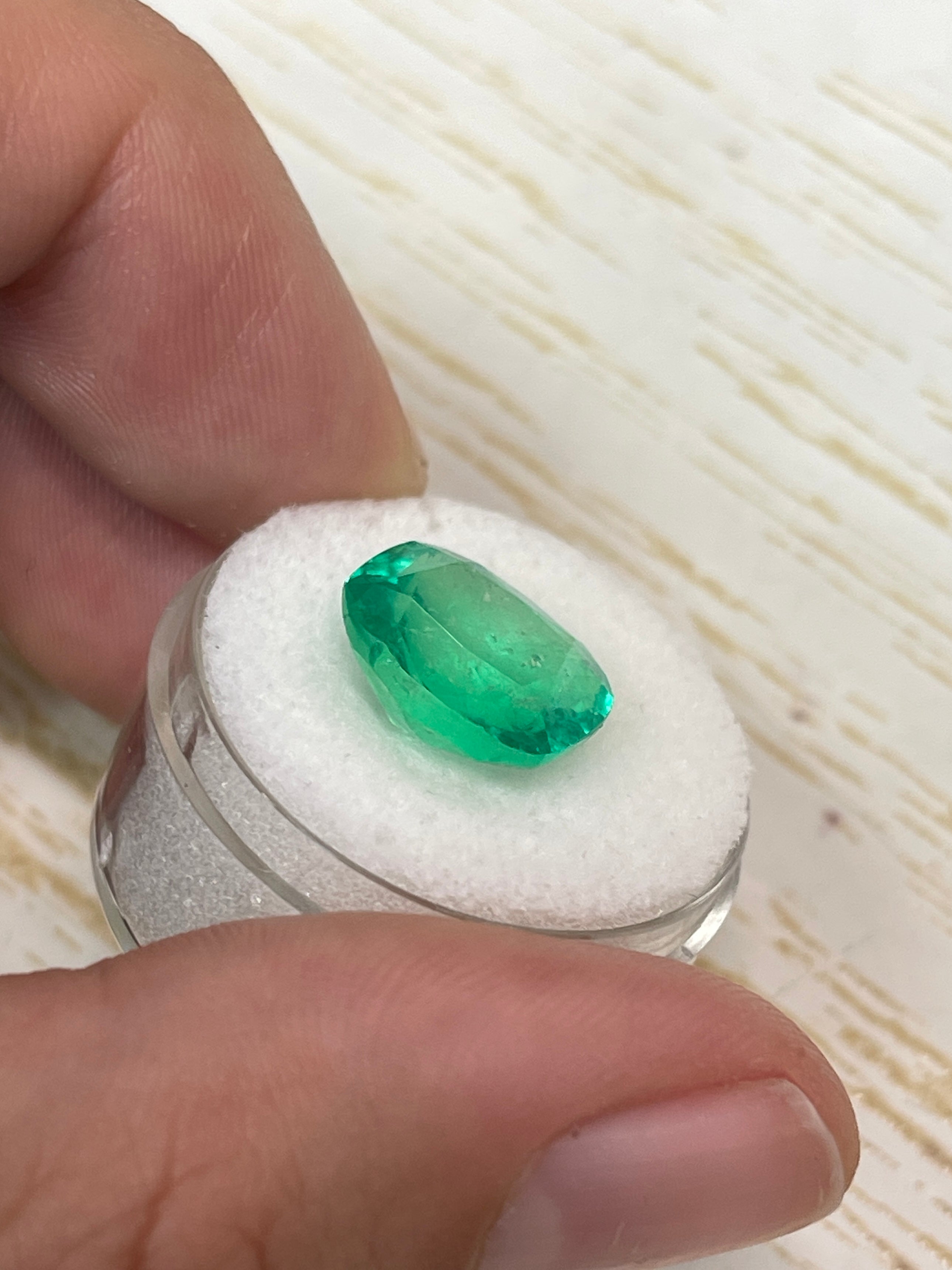 7.08 Carat 13x11mm Muzo Green Natural Colombian Loose Emerald Gemstone - Cushion Cut for Jewelry Making, Engagement Rings & Luxury Gifts