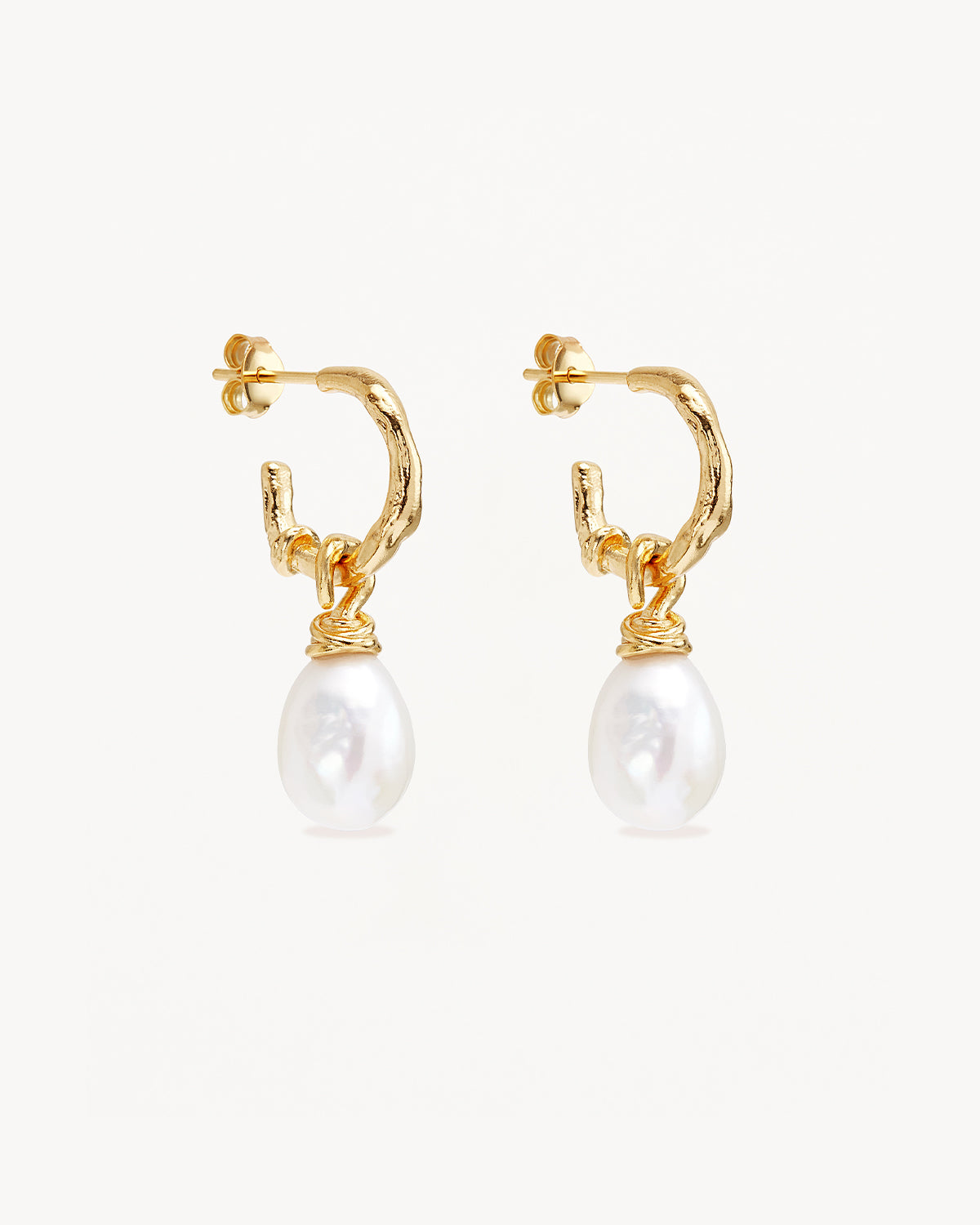 18K Gold Vermeil Pearl Hoop Earrings - Elegant & Hypoallergenic for Women | Perfect for Weddings, Parties & Everyday Wear