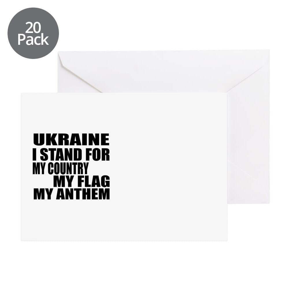 I Stand For Ukraine Greeting Cards - 20 Pack Blank Inside Note Cards for Birthday, Thank You & Special Occasions | Matte Finish Stationery for Support & Solidarity Messages