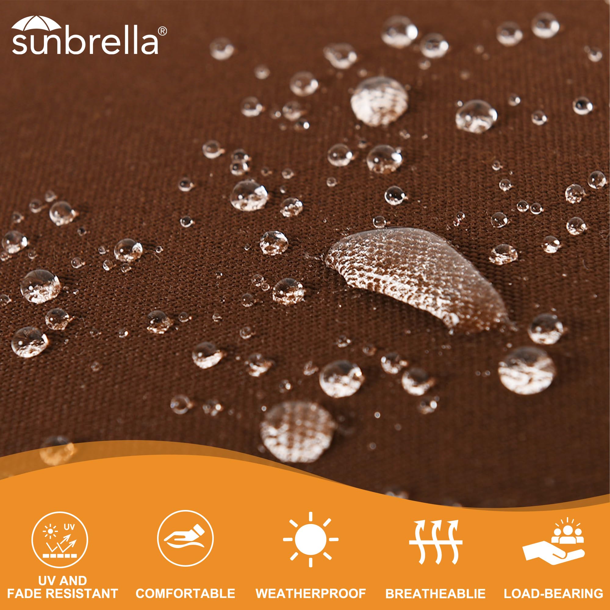 All-Weather Sunbrella Hammock Pillow with Removable Cover - Waterproof & Fade-Resistant Outdoor Cushion for Patio Furniture & Lounge Chairs (48.4x5.9 Inches, Brown) - Perfect for Backyard Relaxation, Poolside Lounging & Camping Comfort