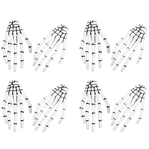 Lurrose 8 Pack Halloween Skull Hair Clips - Scary Skeleton Hand Bone Hair Claws for Women & Girls - Horror Zombie Hair Pins - Perfect for Halloween Costumes, Cosplay, and Spooky Party Accessories