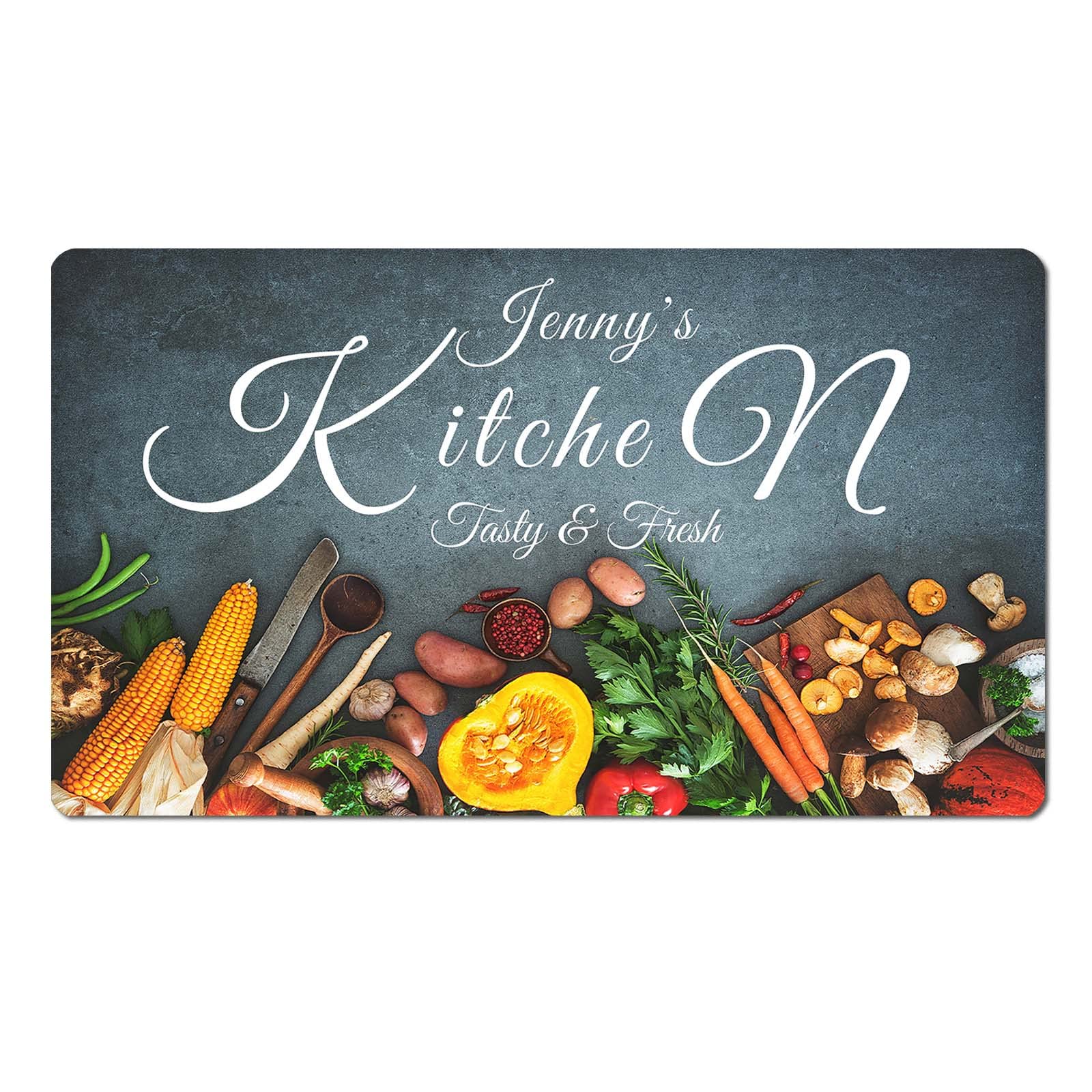 Custom Personalized Non-Slip Kitchen Mat - 20x32 Inch Washable Christmas Floor Rug for Cooking - Anti-Fatigue Comfort Mat for Home Decor & Holiday Gifts | Perfect for Kitchens, Dining Areas & Holiday Decorations