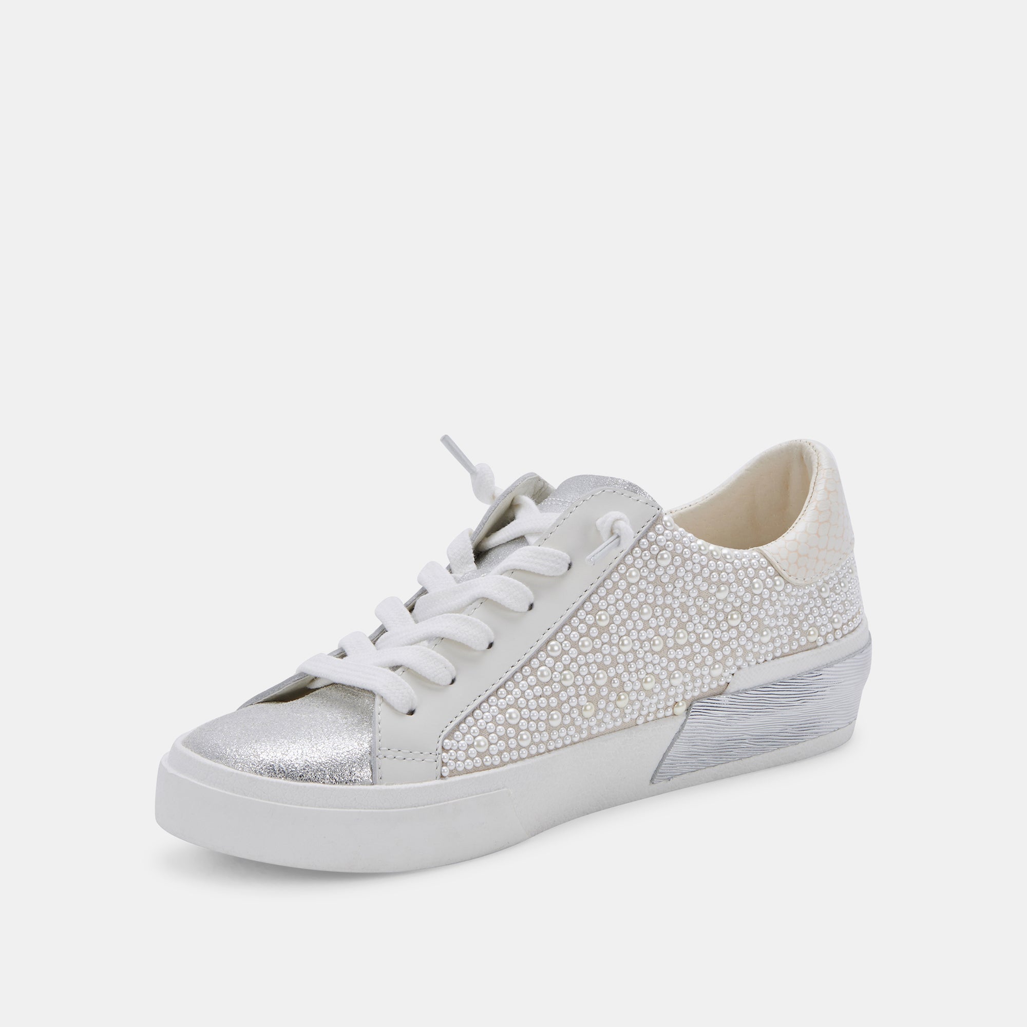 ZINA PEARL SNEAKERS VANILLA PEARLS - Women's Fashion Sneakers with Pearl Accents for Casual Wear & Street Style