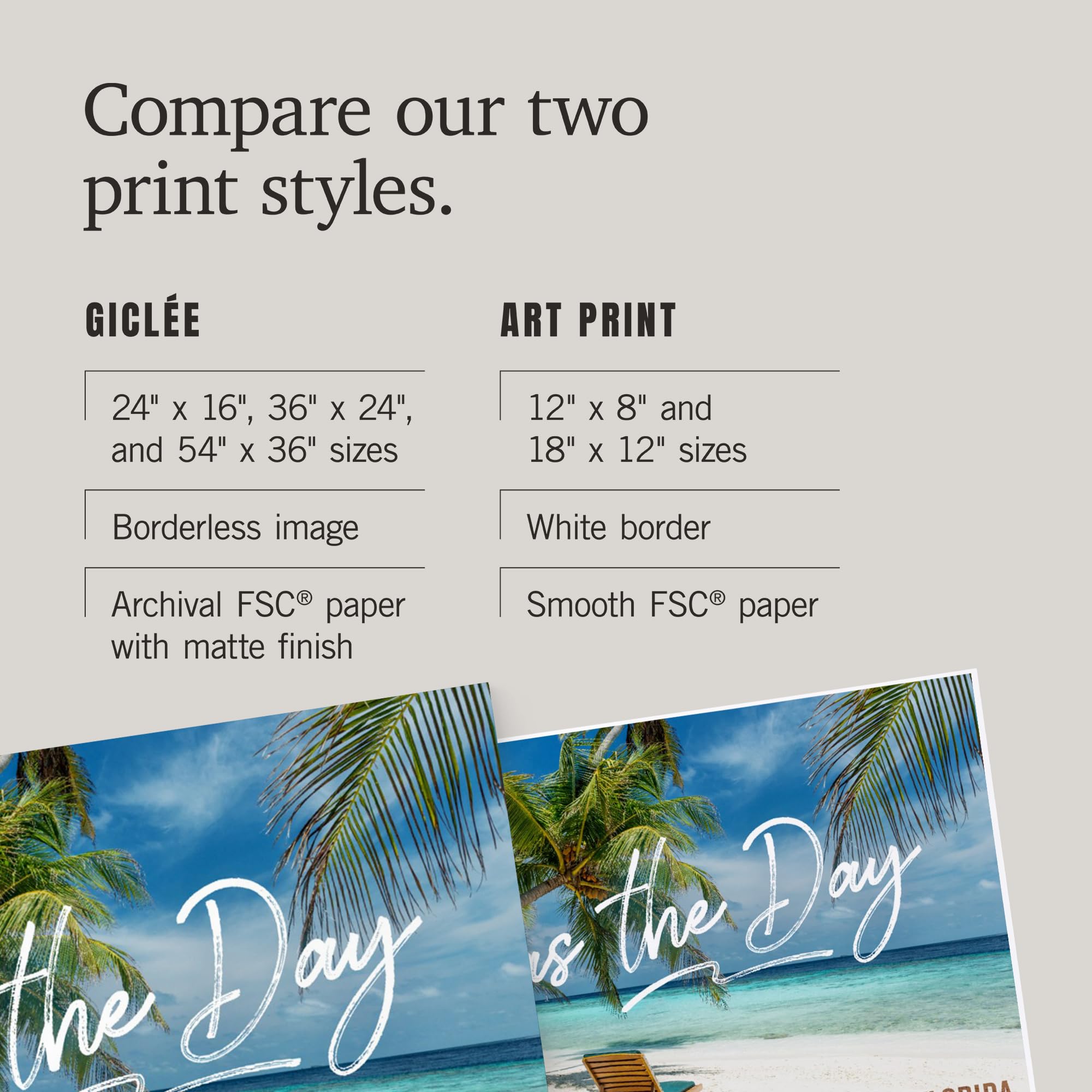 Lantern Press 36x54 Inch Giclee Art Print - Florida Beach Scene 'Seas the Day' with Lounger & Palm Trees - Coastal Wall Decor for Living Room, Bedroom or Office