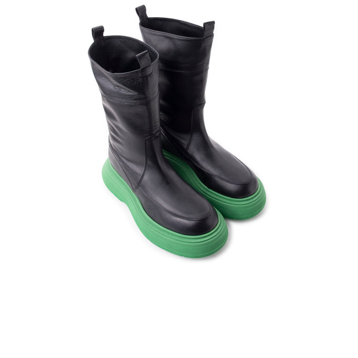 Premium Tineo Black Leather Shoes with Green Sole - Stylish & Comfortable Footwear for Men & Women - Perfect for Casual, Office & Outdoor Wear