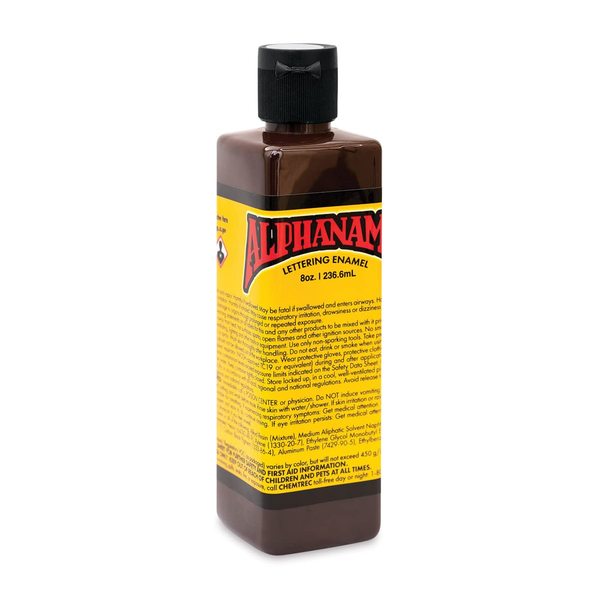 Alpha6 Alphanamel Lettering Enamel Paint - Chocolate Brown (236.6ml/8oz) Bottle for Sign Painting, DIY Crafts & Nail Art Designs