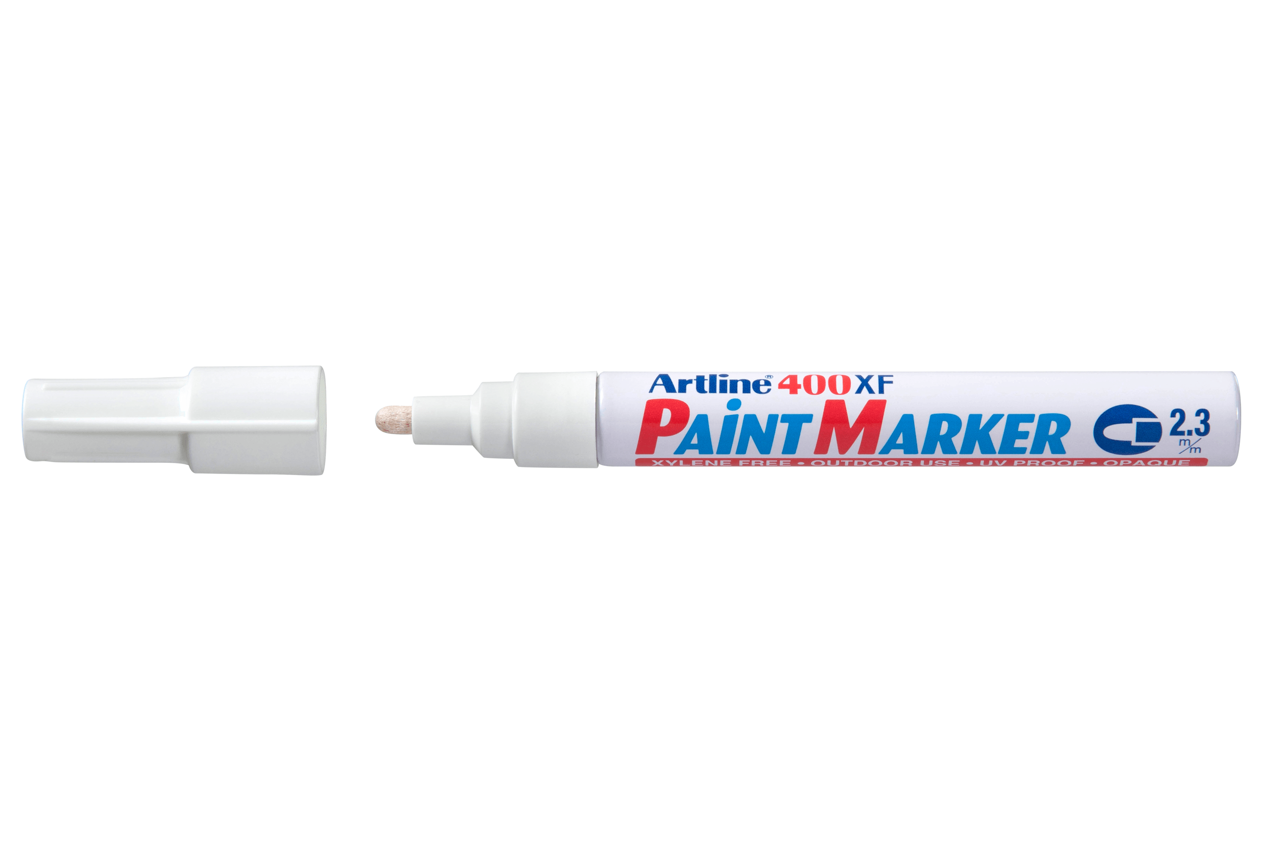 Artline 400 White Paint Marker - Permanent 2.3mm Bullet Tip for DIY Crafts, Signage & Home Decor Projects - Waterproof & Quick-Drying