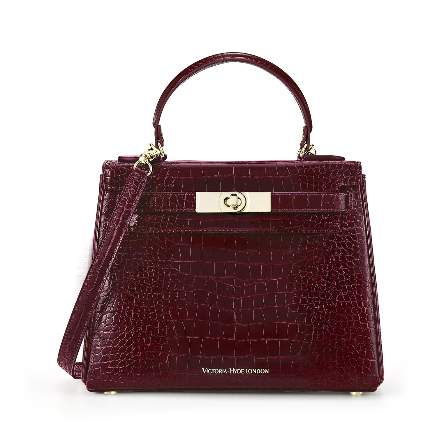 VICTORIA HYDE Women's Leather Satchel Handbag - Top Handle Purse for Work & Travel - Elegant Red Crossbody Bag for Office, Commute & Daily Use