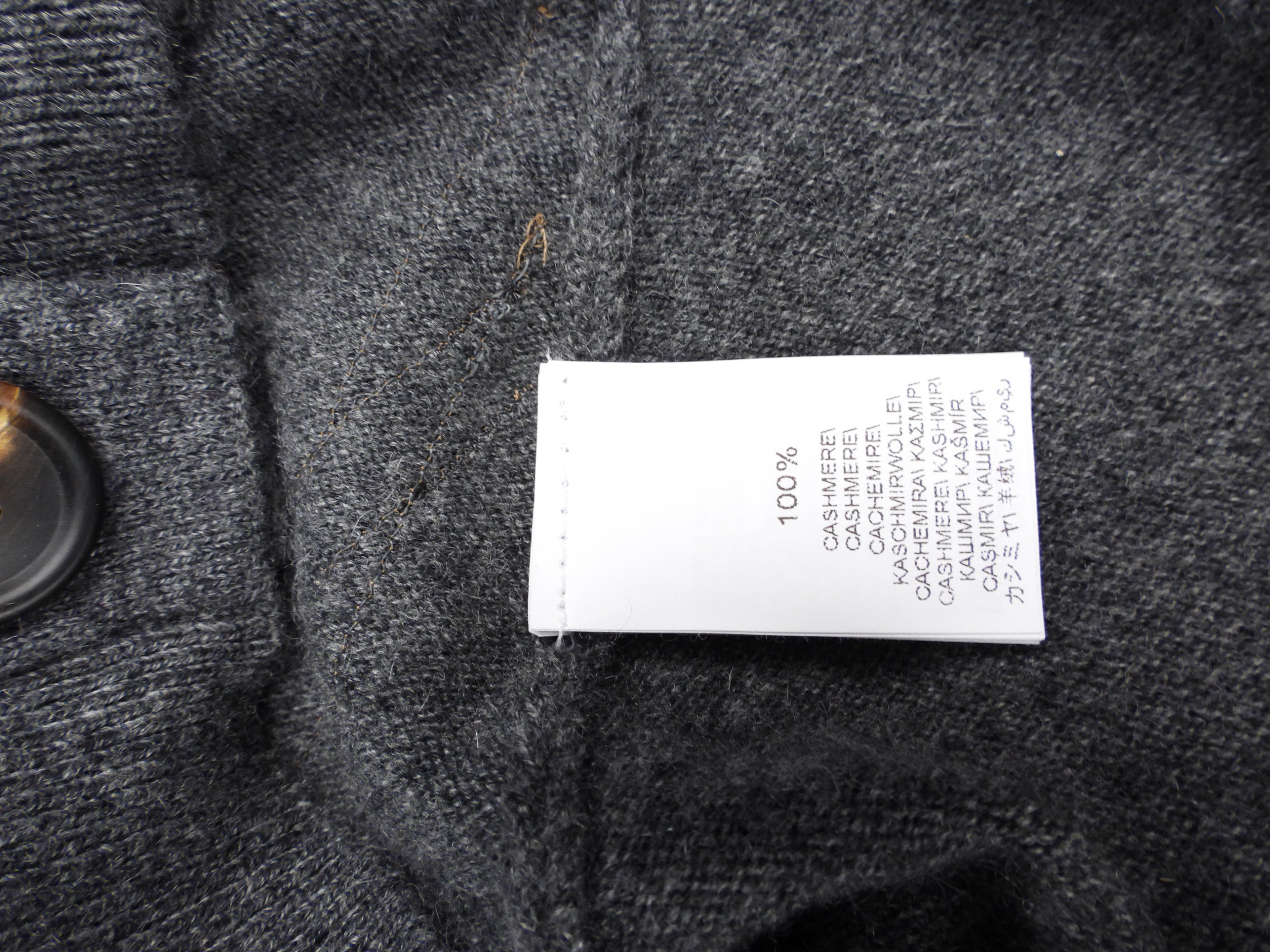Brunello Cucinelli Heather Grey Cashmere Knit Monili Bead Argyle Cardigan Sweater for Women - Soft Luxury Cashmere Pullover for Office, Dinner & Winter Outfits (Size M)