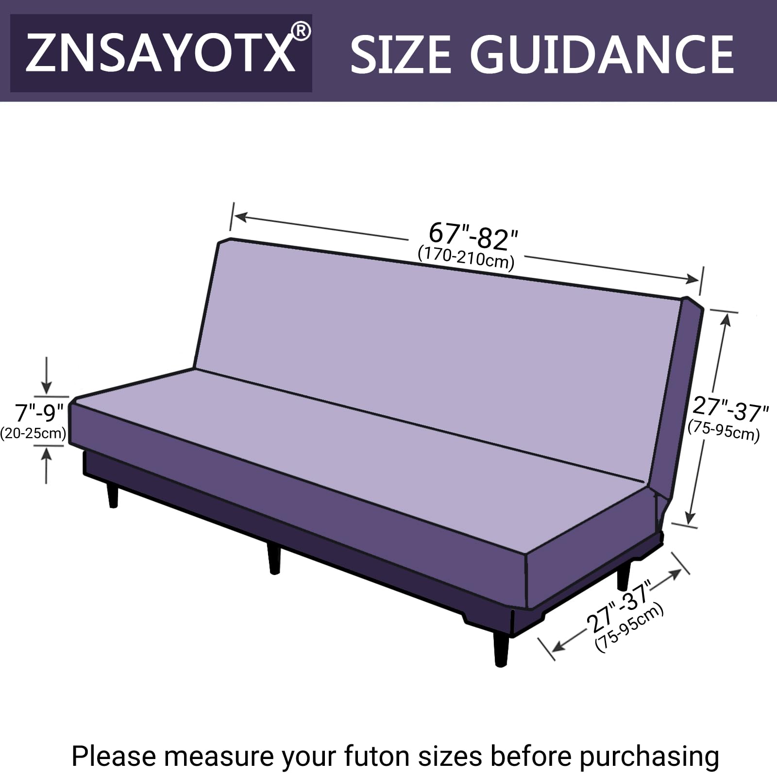 Stretch Jacquard Futon Cover Full Size - Non-Slip Sofa Bed Slipcover for Cozy Home Decor