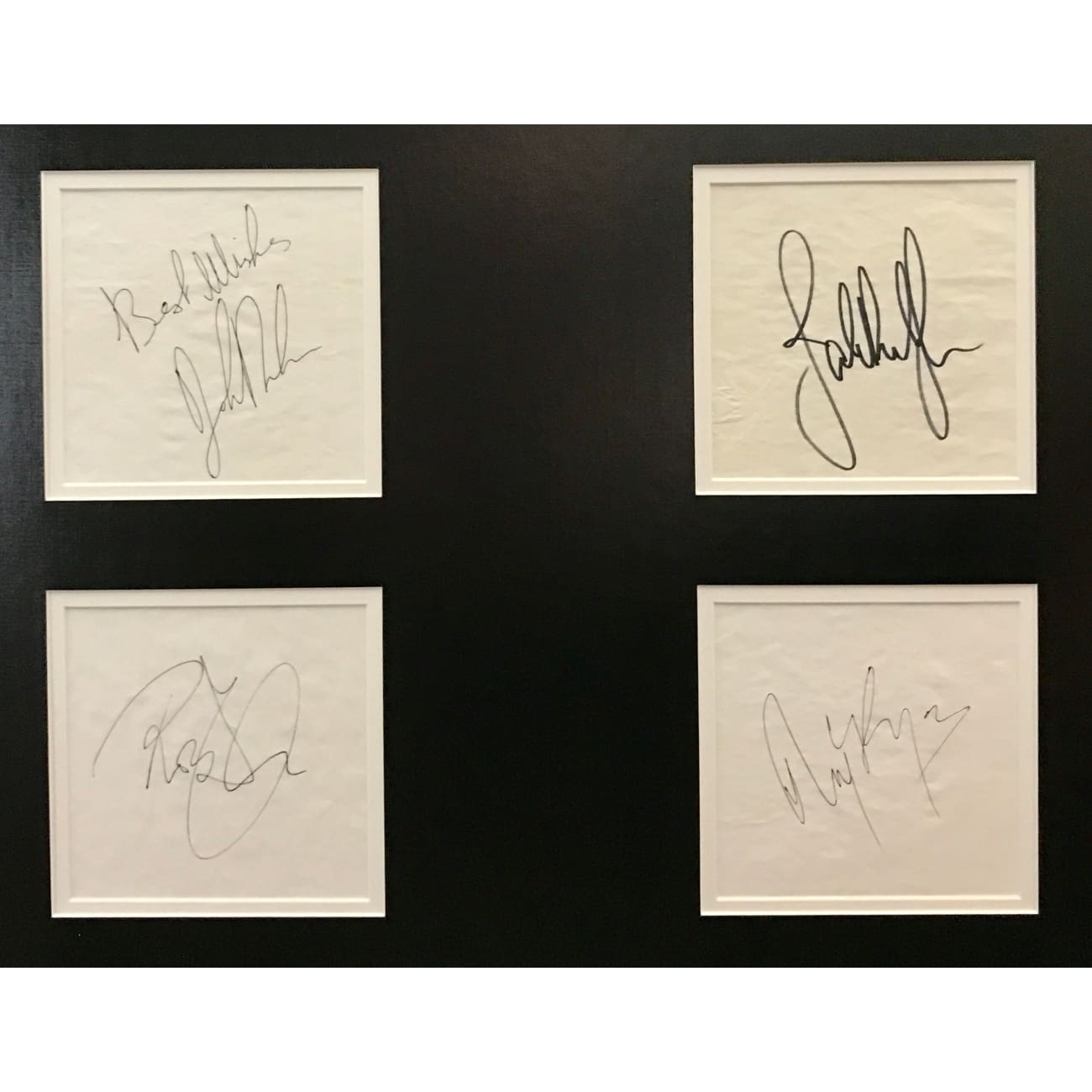 Authentic Led Zeppelin Signed Collage - Autographs by John Bonham, John Paul Jones, Jimmy Page & Robert Plant with Epperson COA - Rare Collectible Memorabilia for Music Fans & Rock Enthusiasts - Perfect for Display in Music Rooms, Man Caves & Collector Galleries
