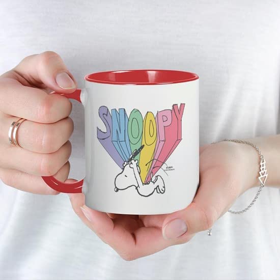 Snoopy Rainbow Ceramic Coffee Mug 11 oz (325 ml) - Colorful & Durable for Hot & Cold Drinks - Perfect for Home, Office, or Gift Giving