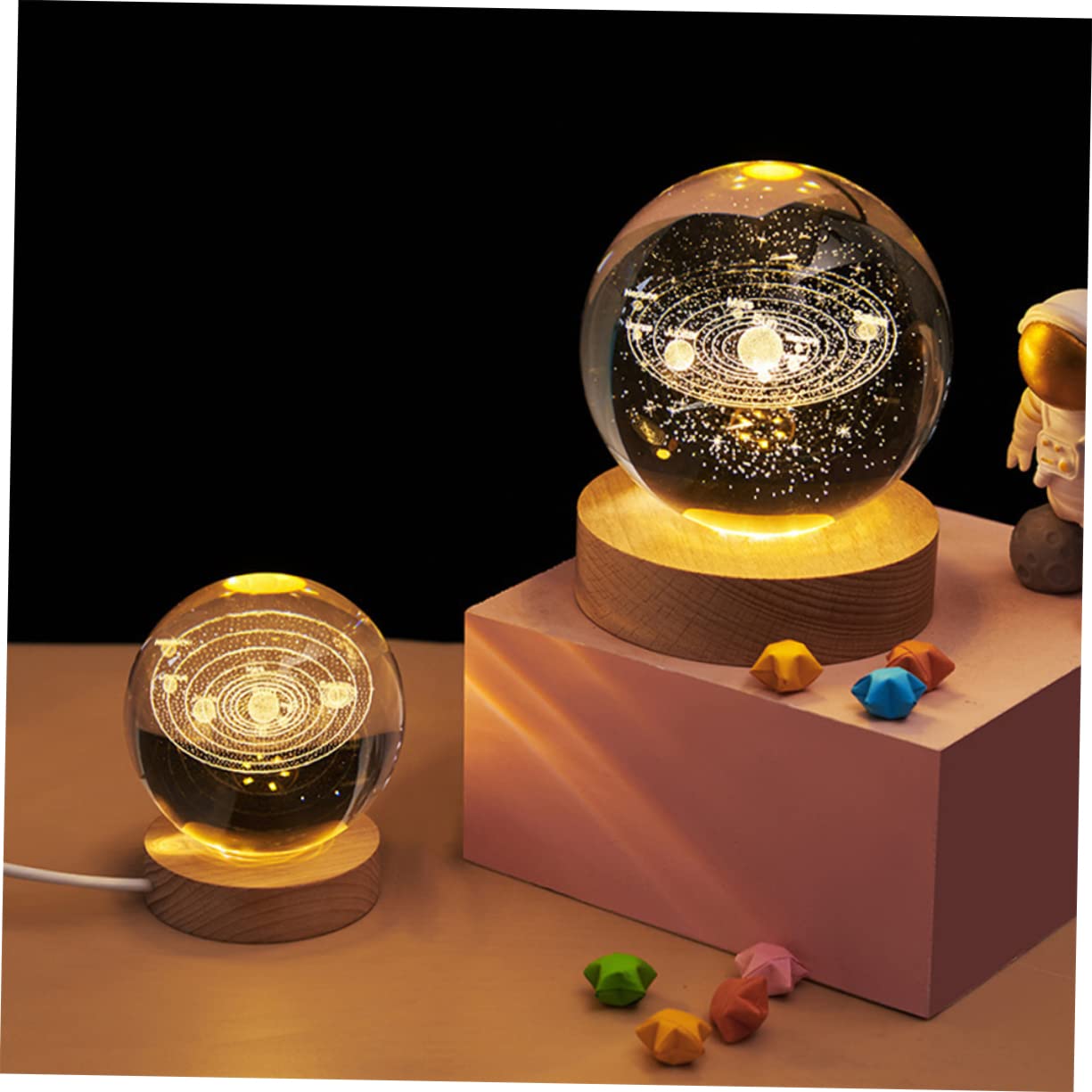 VOSAREA USB Rechargeable LED Night Light Projector - Dimmable Star Projector for Kids Room, Nursery & Bedroom | Creates Romantic Space Atmosphere for Children's Sleep & Relaxation