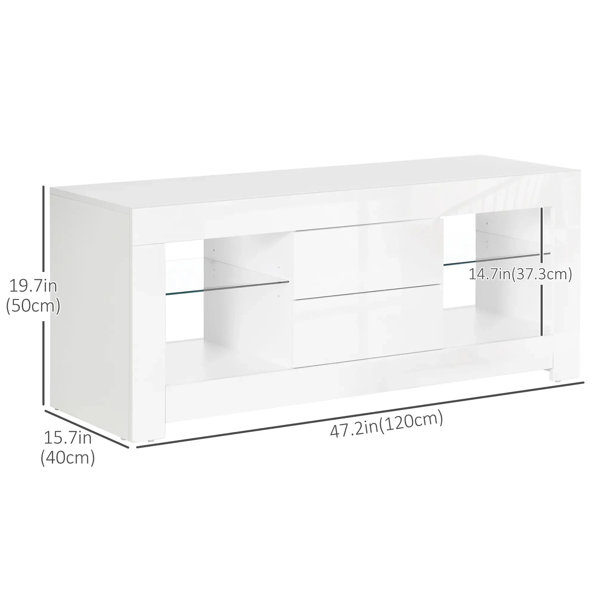 Modern TV Stand with LED Lights & Storage Shelves - 4 Color Options for Living Room, Bedroom & Home Theater Setup