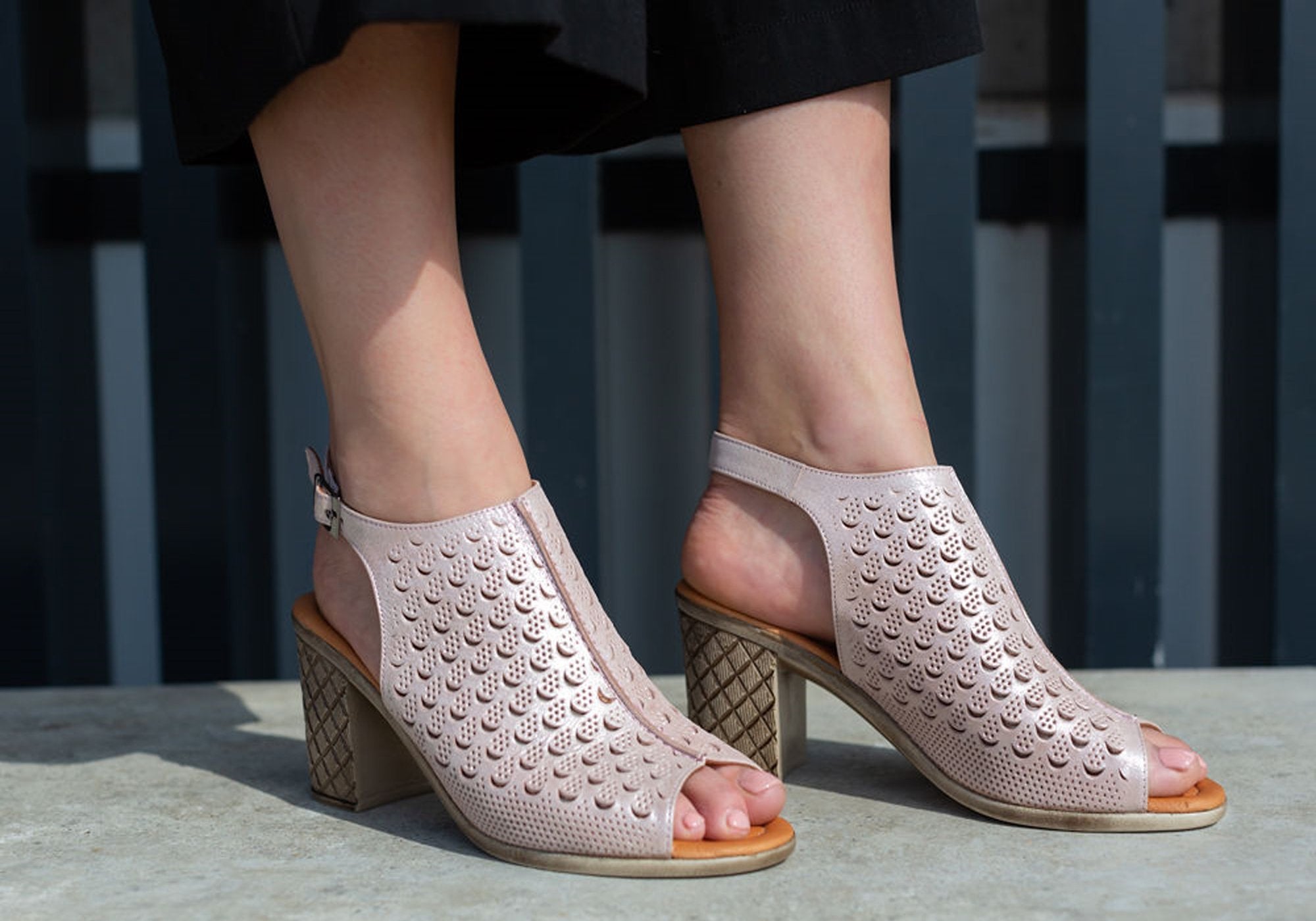 Orizonte Hana Women's Comfortable Mid Heel Sandals - Genuine European Leather - Perfect for Office, Wedding & Summer Outfits