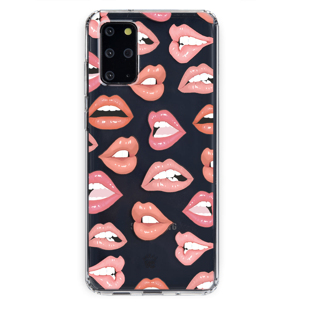 Samsung Galaxy Clear Phone Case - Slim Protective Cover for Nude Lips Design - Perfect for Everyday Use, Work & Travel