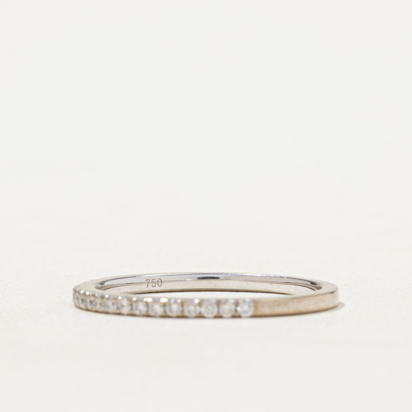 Semi Eternity Diamond Ring 0.15ctw Size 6.75 - Dainty Stackable Wedding Band for Women, Perfect for Anniversary, Engagement or Everyday Wear
