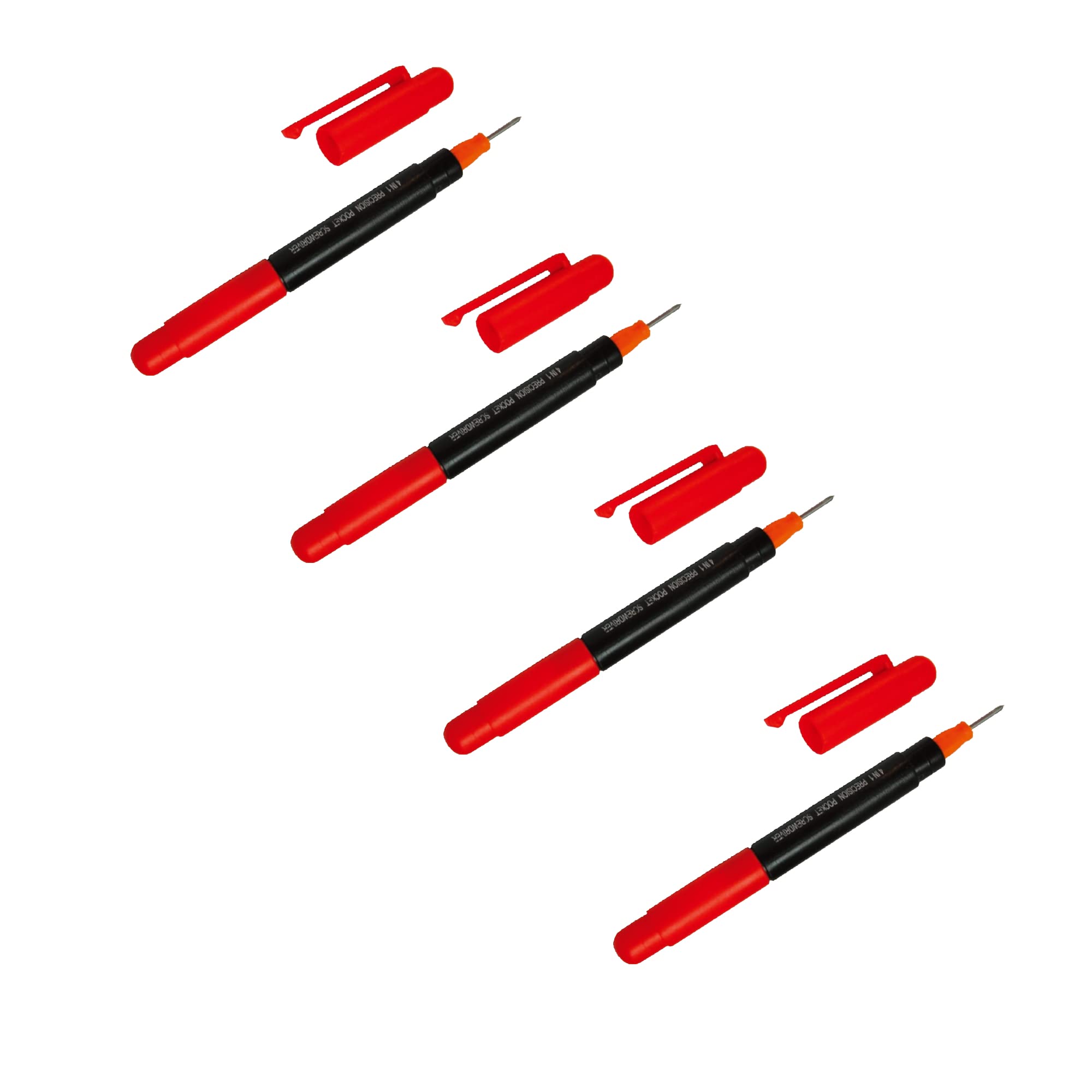 Edward Tools 4-in-1 Pocket Screwdriver Set - Mini Precision Screwdriver with Clip for Electronics Repair - Includes Phillips & Flathead Bits (4-Piece) - Perfect for Smartphone, Laptop & Small Appliance Repairs at Home or Work