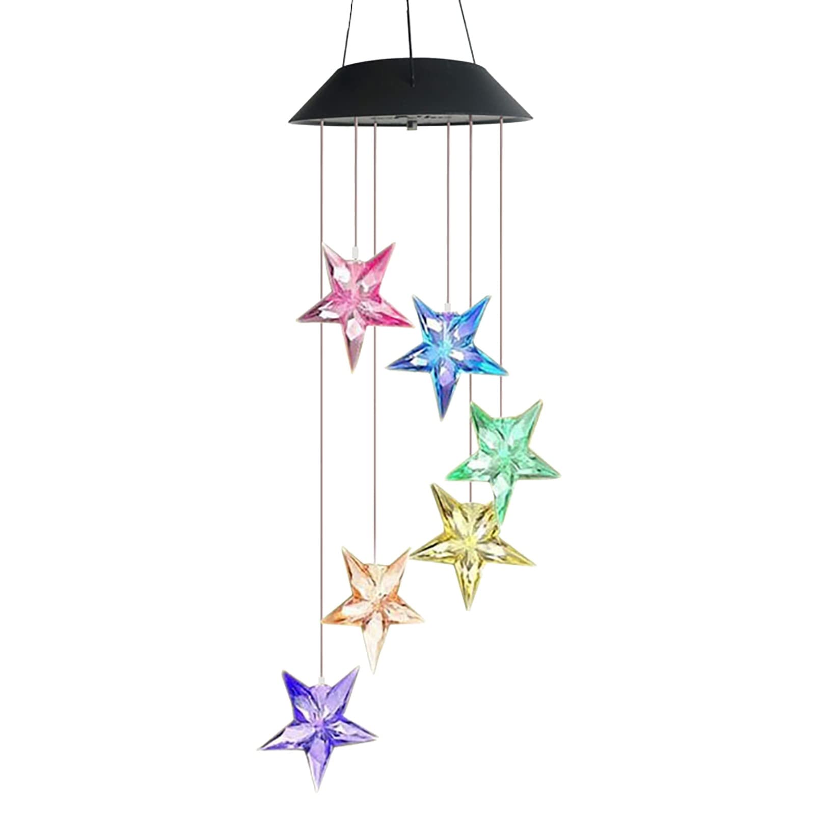 Boddenly Solar Wind Chimes with Star Lights - Color Changing LED Outdoor Decor for Garden, Patio & Holiday | Waterproof Solar Hanging Lights for Kids Gift & Friendship Decorations (#002) | Perfect for Backyard, Wedding, Christmas & Birthday Parties