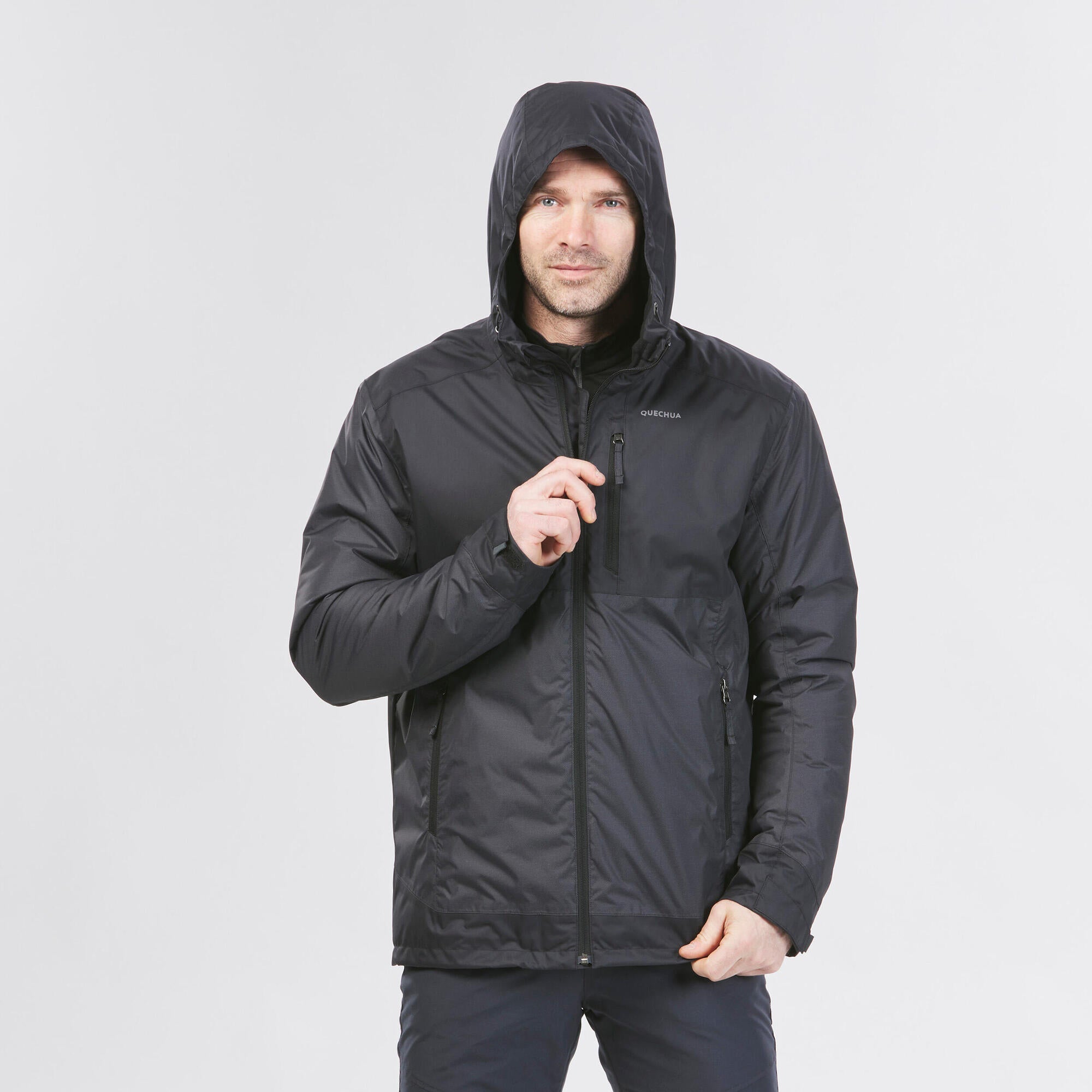 Quechua SH500 Men's Waterproof Winter Hiking Jacket for Cold Weather -14°F | Outdoor Activities, Snow Trekking & Winter Camping