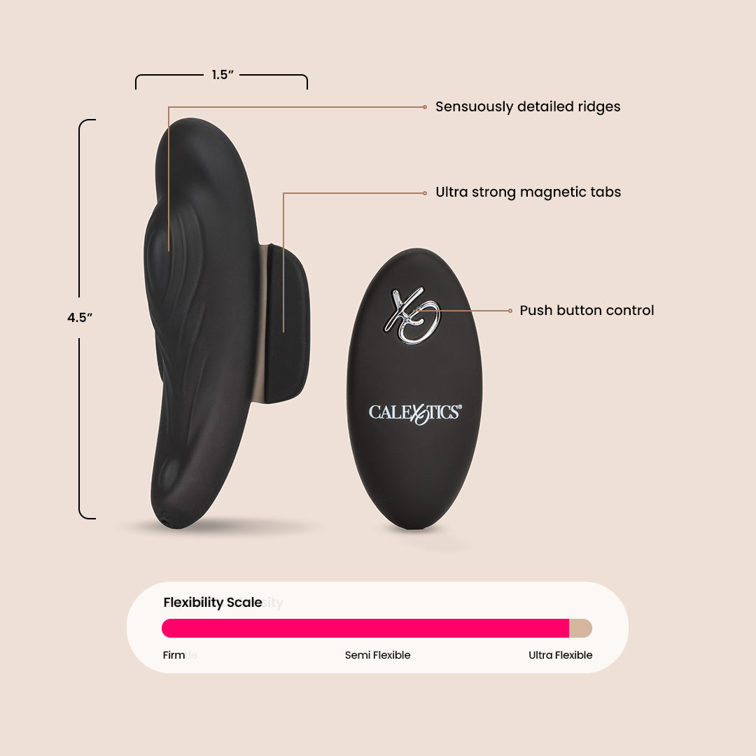 CalExotics Lock N Play Remote Panty Teaser - Rechargeable Silicone Vibrating Panty for Couples Play | Discreet Wear Under Clothes | Perfect for Date Night & Spicing Up Relationships