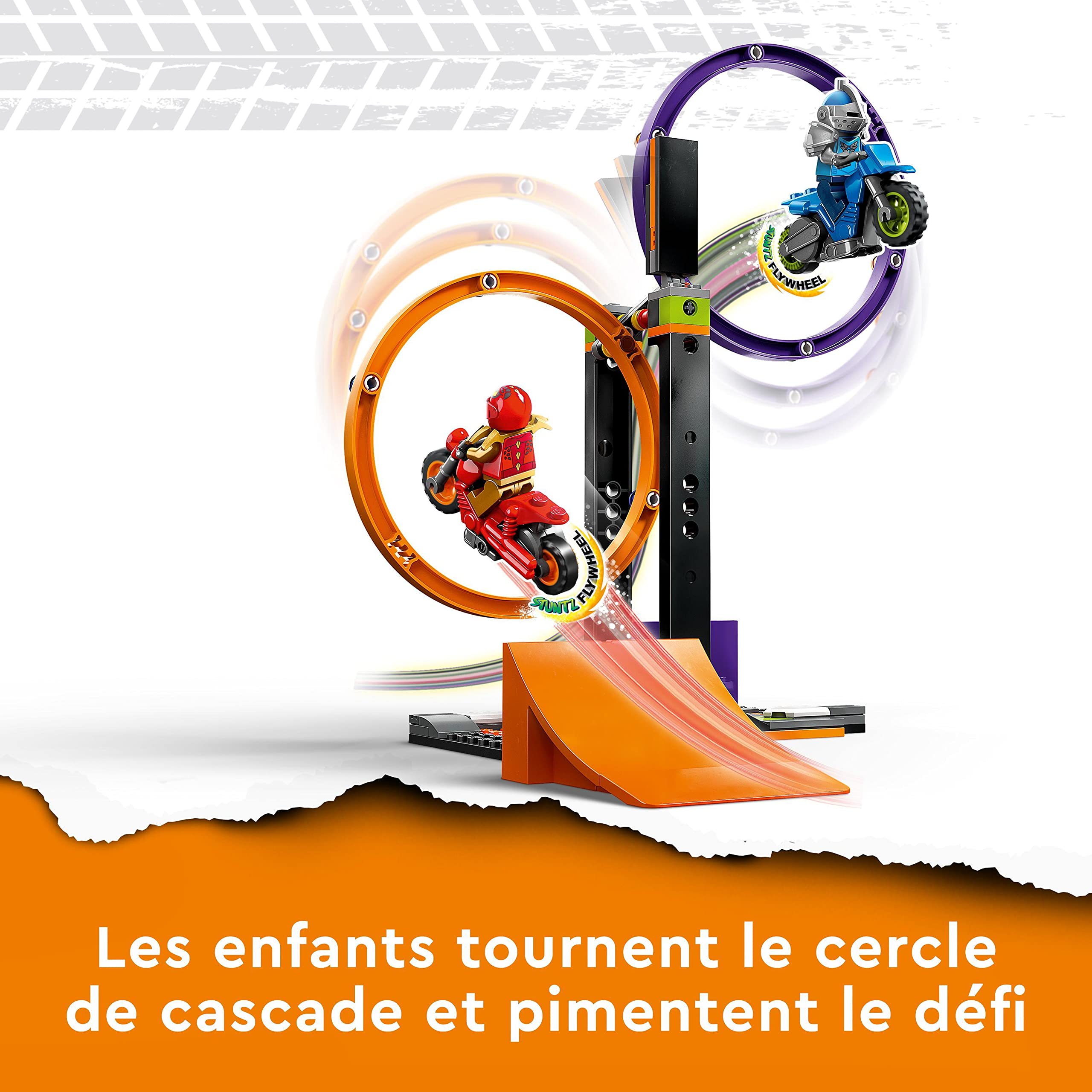 LEGO 60360 City Stuntz Bike Challenge: Rotating Circles Stunt Set with Motorcycle Toy for Kids Ages 6+, 1-2 Player Action Game - Perfect for Indoor Play, Birthday Gifts & Adventure-Themed Fun