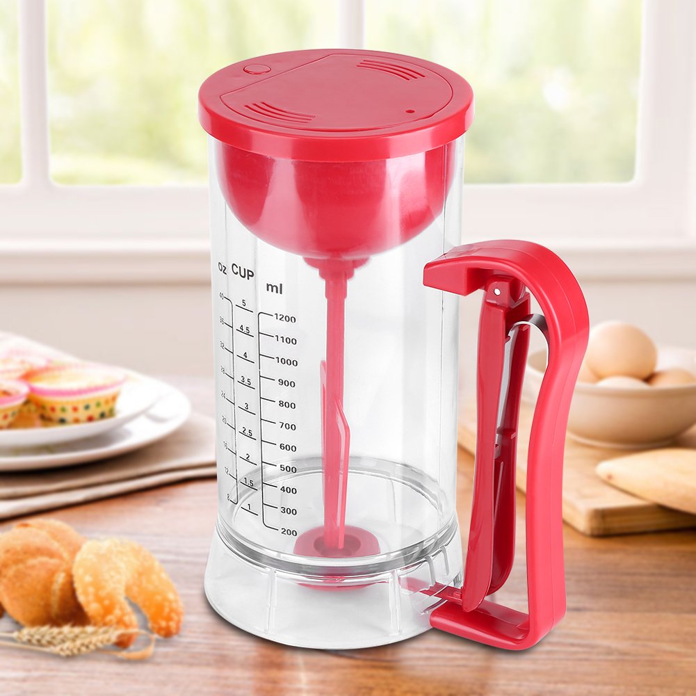 Cordless Electric Batter Mixer Dispenser - Battery Powered Pancake, Cupcake & Waffle Batter Maker Machine - Perfect for Breakfast, Baking & Party Food Prep