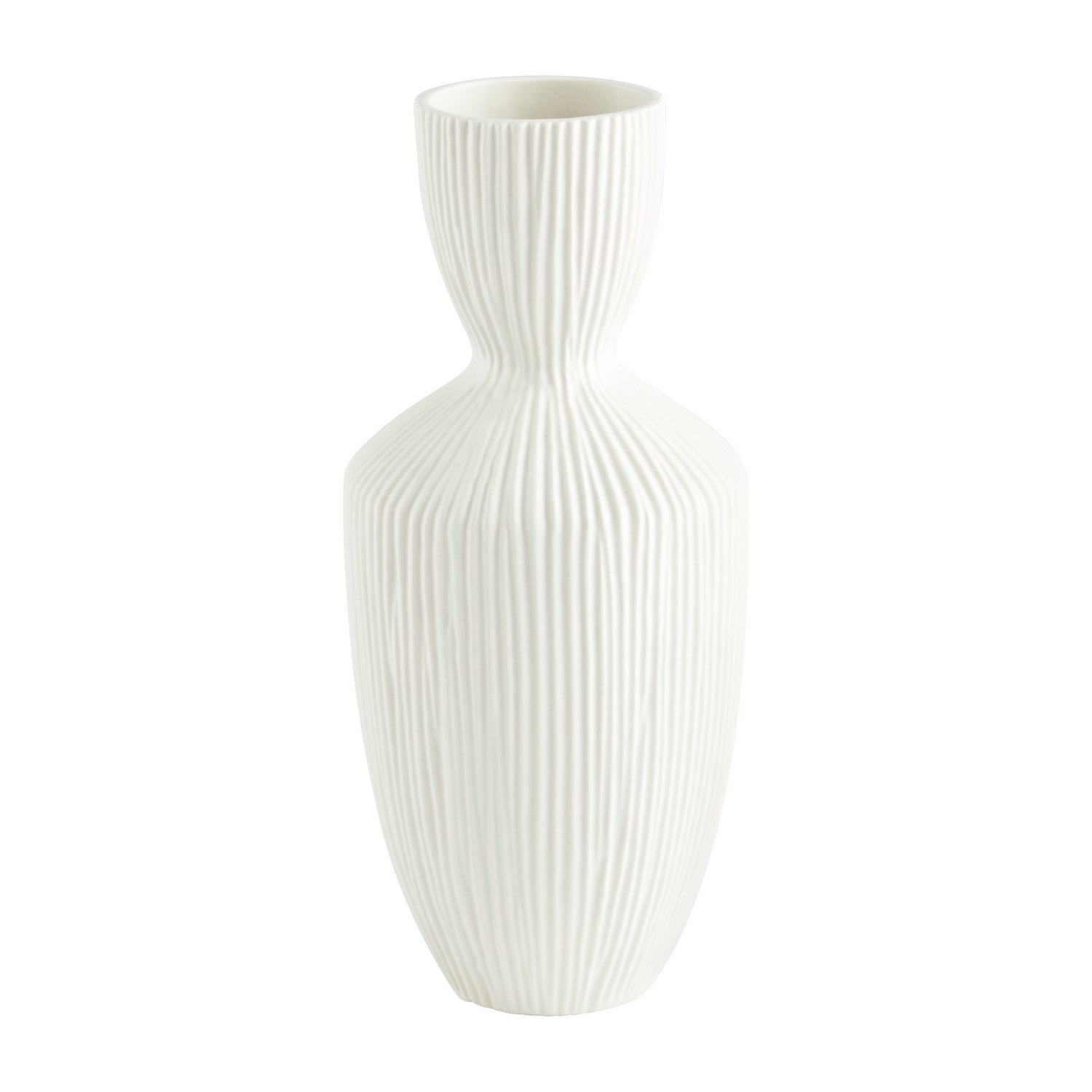 Cyan Design 11208 Bravo Vase - Small White Ceramic Vase for Home Decor, Wedding Centerpieces & Tabletop Display