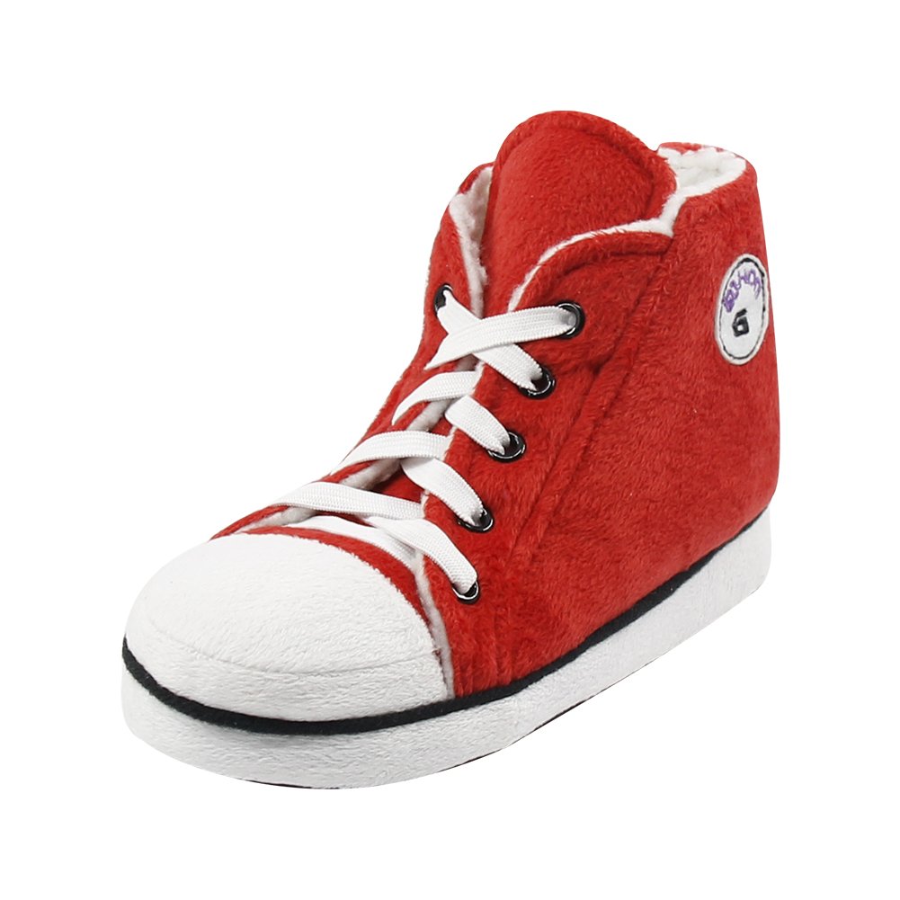 Women's Cozy Winter Indoor Slippers - Soft Fleece-Lined House Shoes with Non-Slip Sole, Warm Bootie Style for Home, Office & Travel (Red, Size 11)