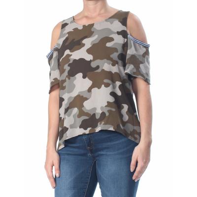 The Adventure of the Camo Print Cold Shoulder Top