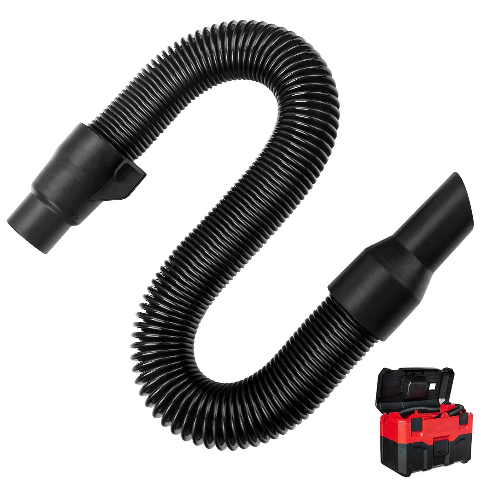 Milwaukee M18 Packout Vacuum Hose Replacement - Compatible with Models 0880-20 0780-20 0970-20 | 18V/28V Wet/Dry Vacuum Accessory with Internal Storage | Perfect for Construction Sites, Workshops & Home Cleaning