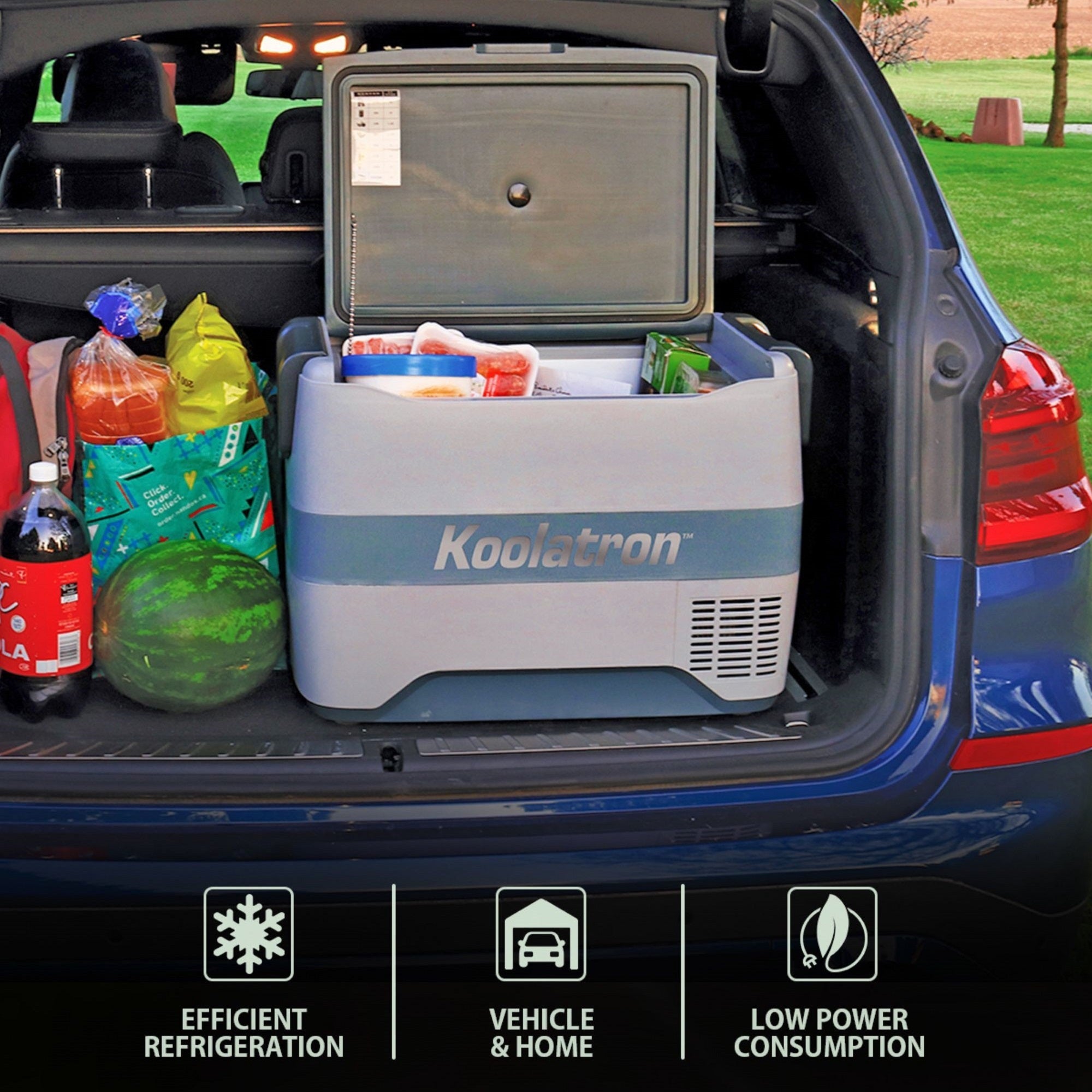 Koolatron 42 Quart (40L) Portable Electric Cooler Freezer - 12V DC/110V AC Compressor Fridge with Bluetooth Controls (8°F to 50°F) - Perfect for Road Trips, Camping & Outdoor Adventures - Gray Travel Car Refrigerator