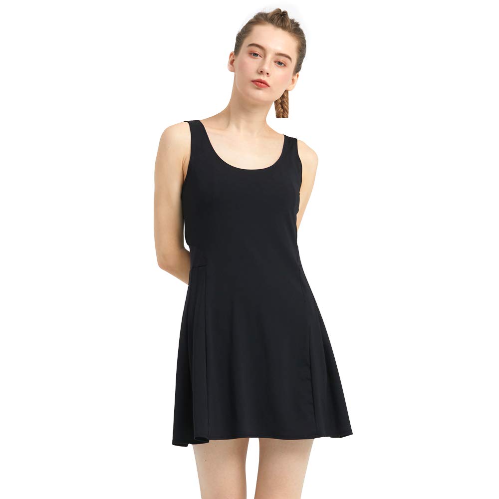 Women's Sleeveless Tennis Dress - Breathable Mesh Workout Dress for Running, Yoga & Gym - Athletic Sports Apparel for Active Women