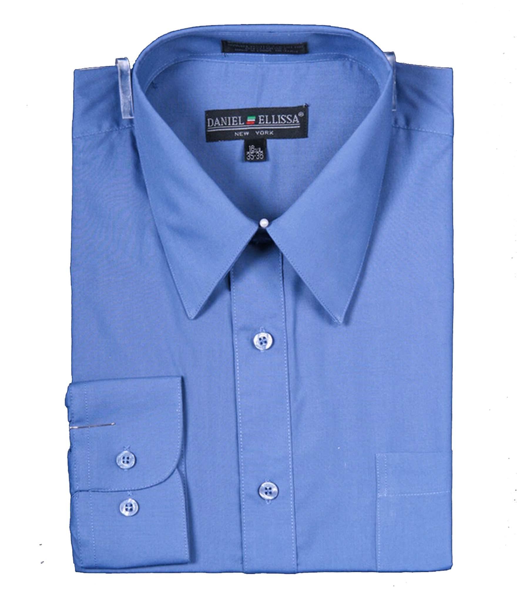 Premium Men's Dress Shirt with Convertible Cuff - Classic Denim Blue - Formal & Business Casual Wear for Office, Weddings & Special Occasions