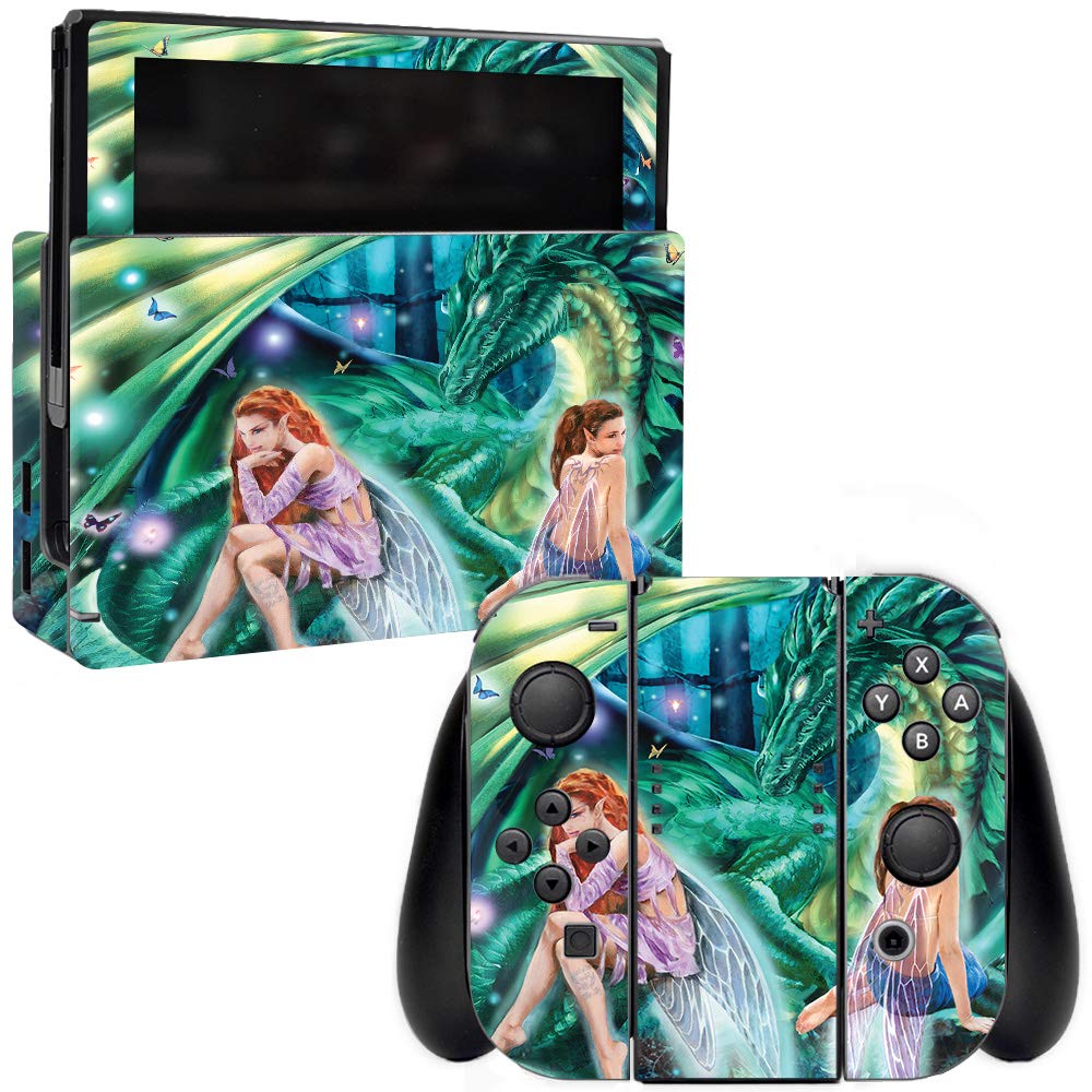 MightySkins Protective Vinyl Decal Wrap Cover for Nintendo Switch - Gemini Fairies Design | Durable, Customizable Skin | Easy to Apply & Remove | Made in USA | Perfect for Gaming, Travel & Personalization