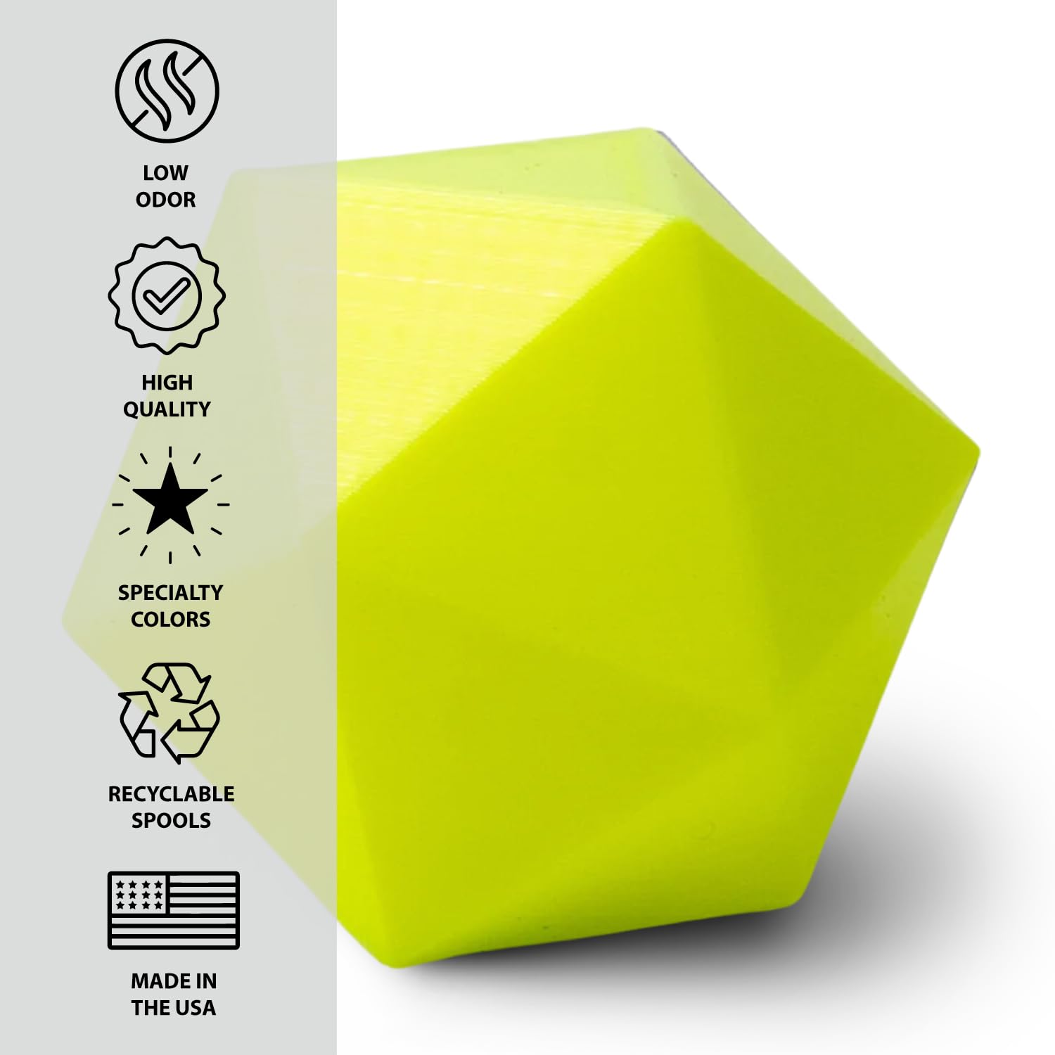 Protopasta 3D Printer Filament - Premium 1.75mm PLA Filament Spool (500g) | Fluorescent Yellow HT PLA for High-Temperature Printing | Perfect for DIY Projects, Cosplay Props & Creative Models