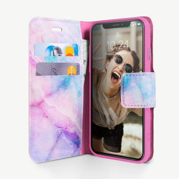 Premium Marble Wallet Case for iPhone 7 & 8 - Slim Protective Phone Cover with Card Slots | Perfect for Everyday Use, Travel & Business Meetings