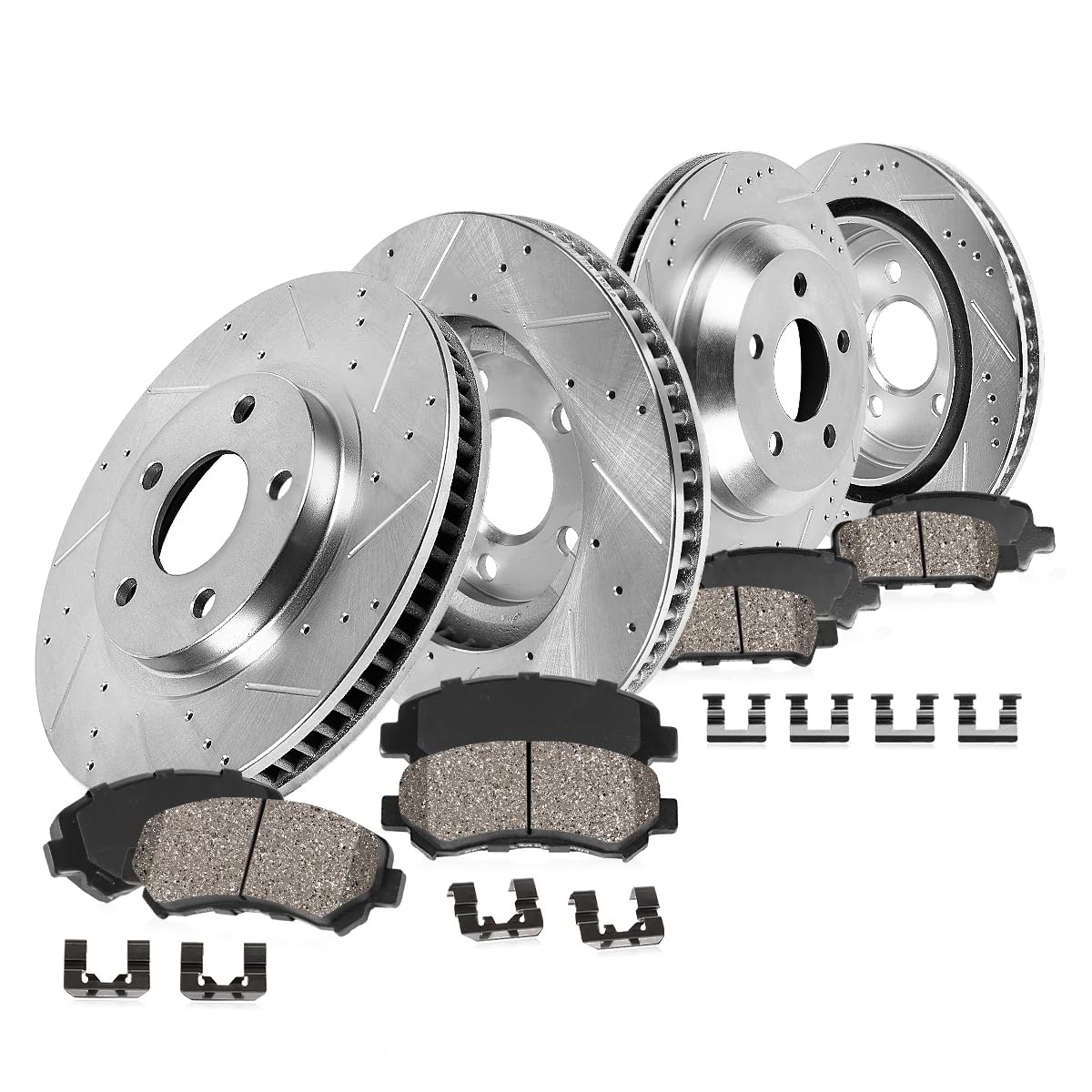 Callahan Front & Rear Brake Kit for GMC Acadia - Drilled & Slotted Brake Rotors with Ceramic Pads | High-Performance Braking for SUVs & Towing