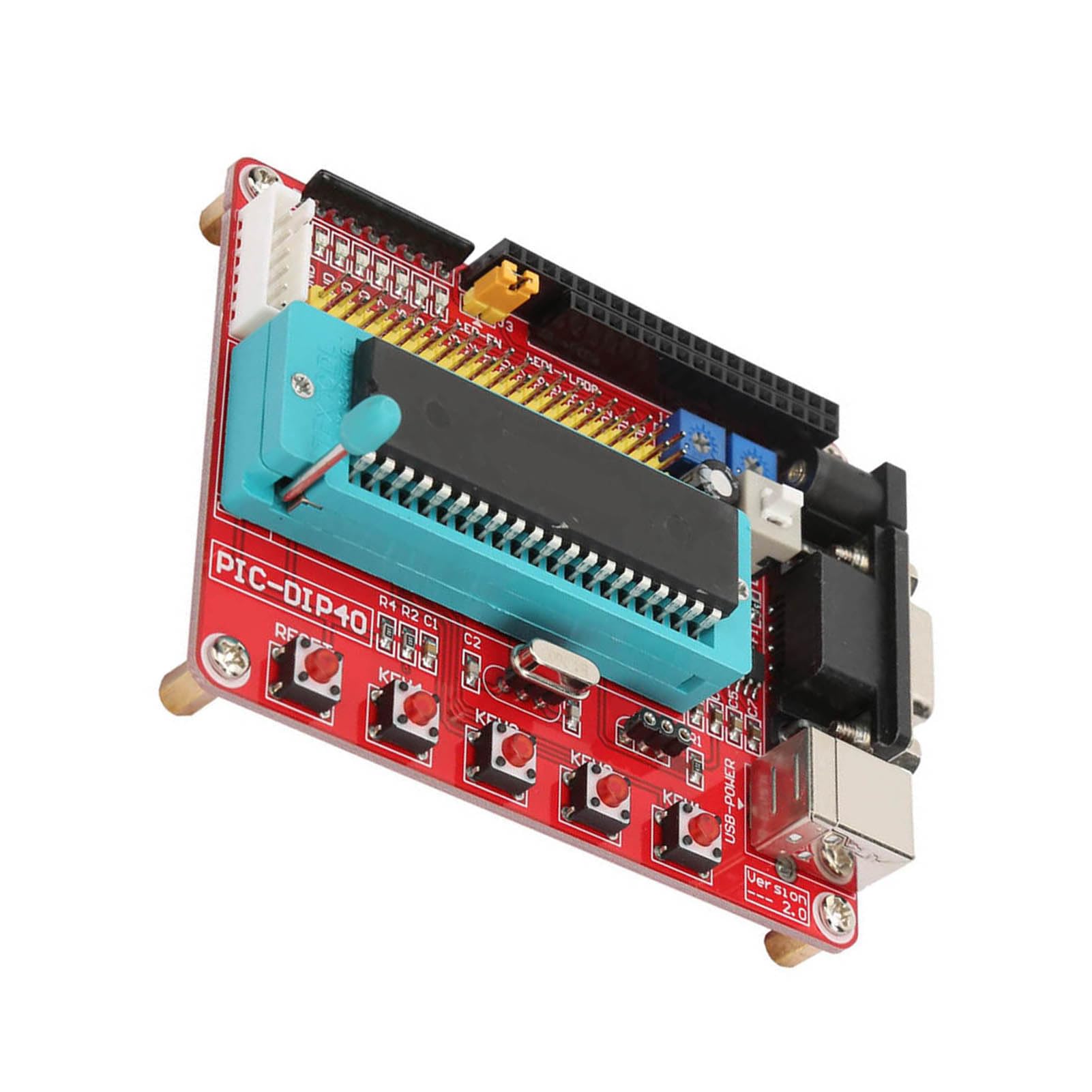 PIC16F877A Microcontroller Learning Board with RS232 Interface - Starter Kit for Electronics & Programming Projects | Ideal for STEM Education, DIY Robotics & Embedded Systems Development