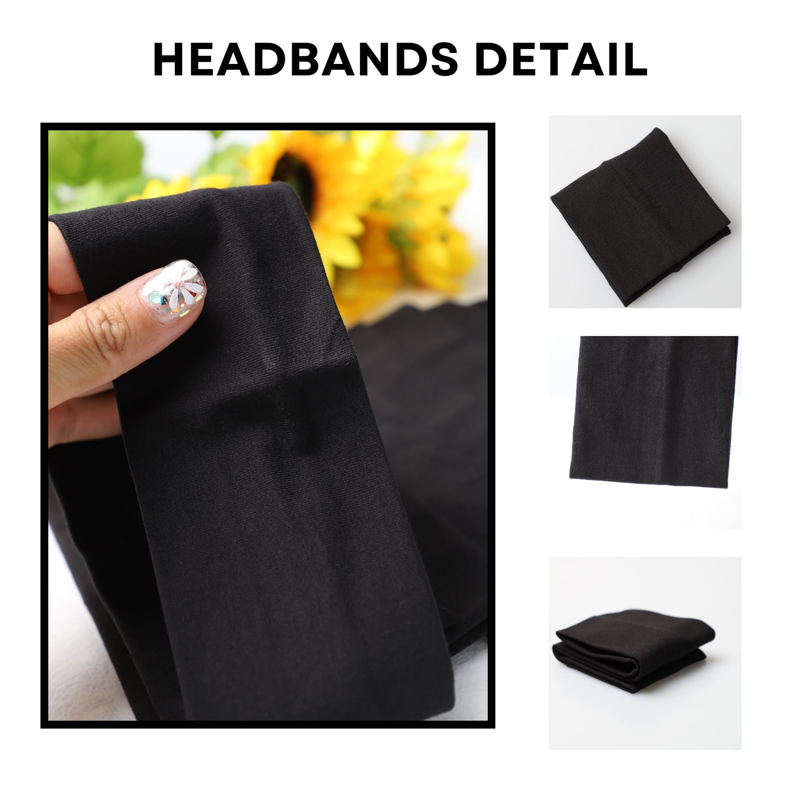 3 Pack Non-Slip Cotton Headbands for Women - Thick Sweat-Proof Hair Accessories for Workouts, Yoga & Everyday Use