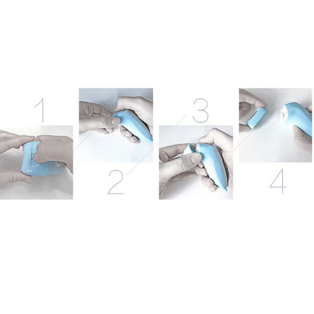 Electric Nail Clipper for Adults & Babies - Safe Rechargeable Nail Trimmer with LED Light for Manicure Pedicure - Gentle Nail Care Tool (Blue) | Perfect for Home Travel & Newborn Grooming