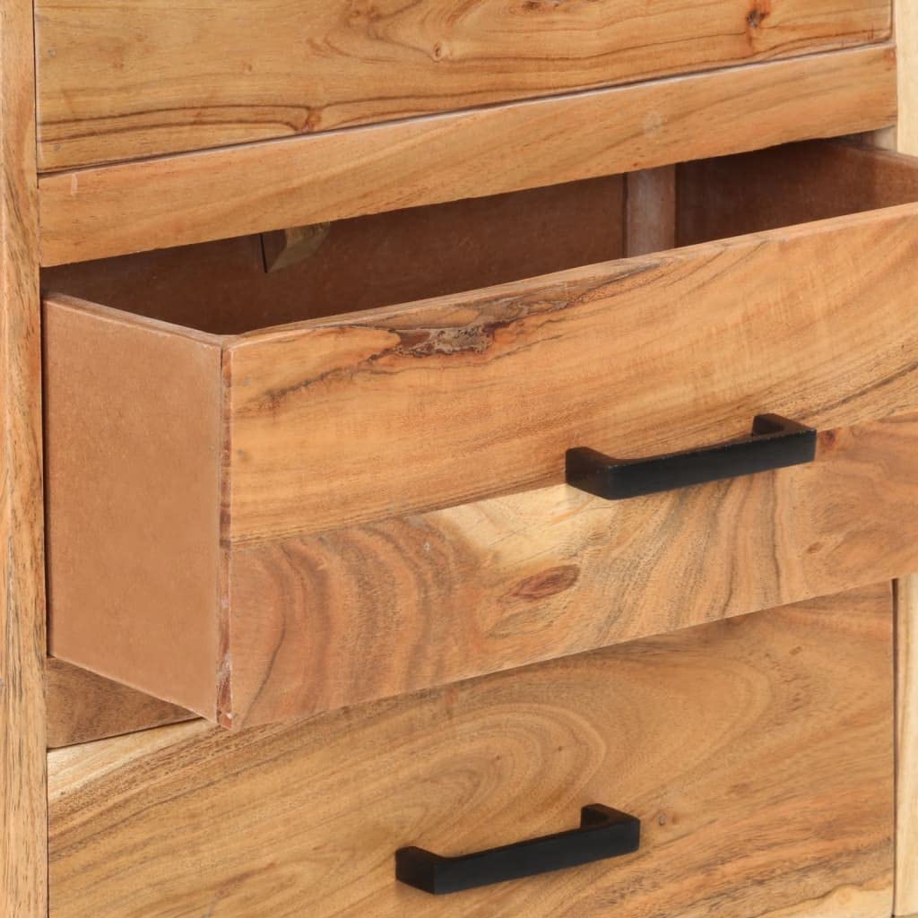 Solid Acacia Wood Sideboard Storage Cabinet - 34.6