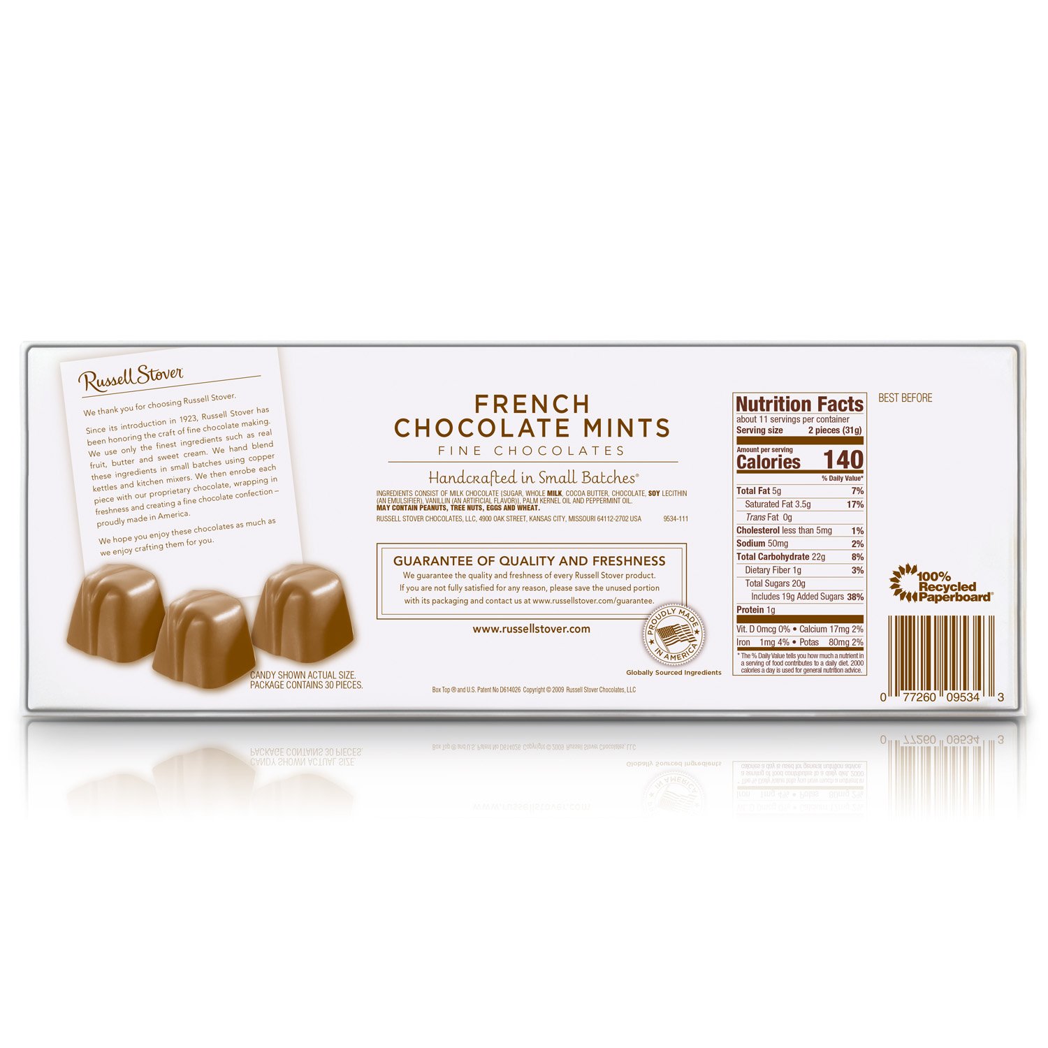 Russell Stover French Chocolate Mints 10oz Box - Premium Mint Chocolate Candy Gift, Individually Wrapped, Rich Chocolate Covered Mints - Perfect for Holiday Gifts, Party Favors, Office Treats & Dessert Table Decorations