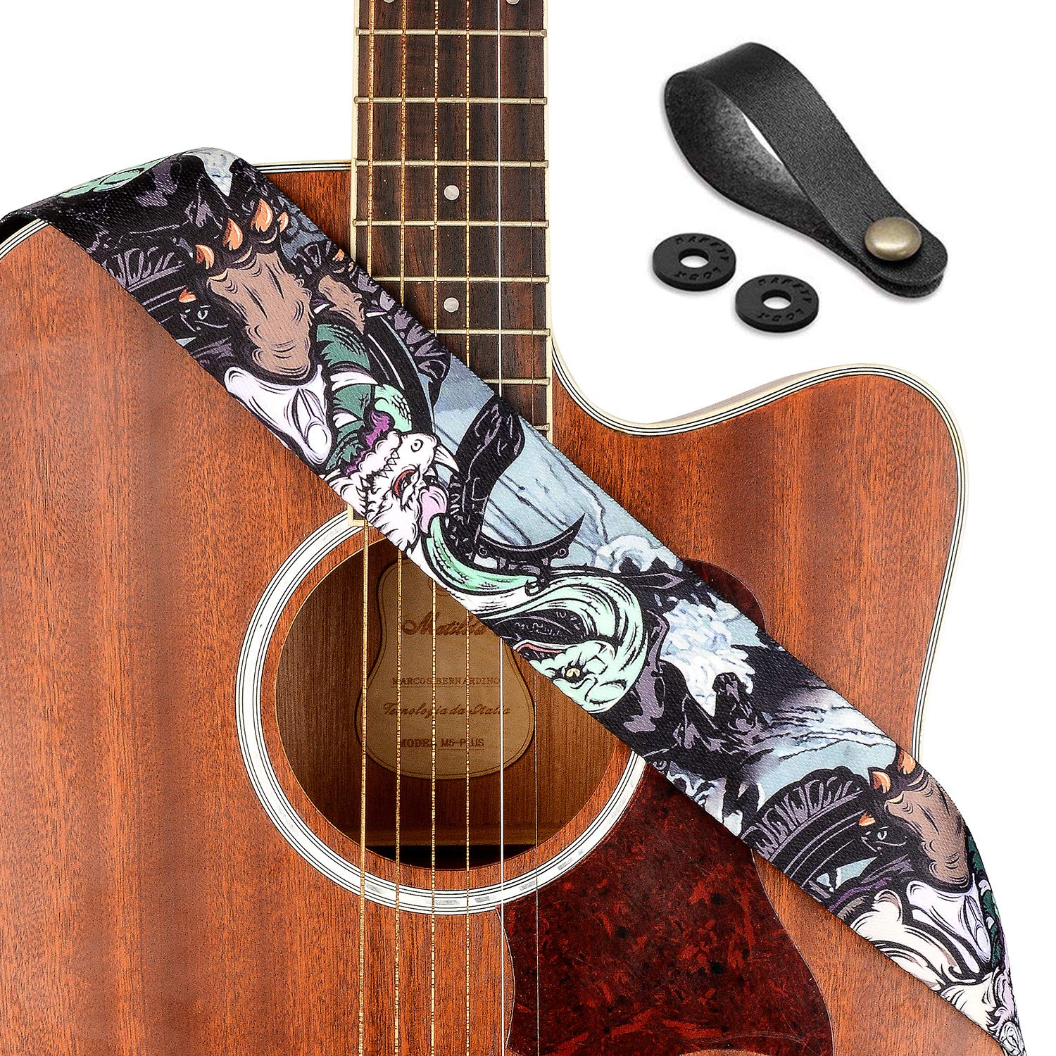 Premium Guitar Strap - Adjustable Soft Padded Shoulder Strap for Acoustic, Electric & Bass Guitars - Comfortable Support for Live Performances, Studio Sessions & Practice