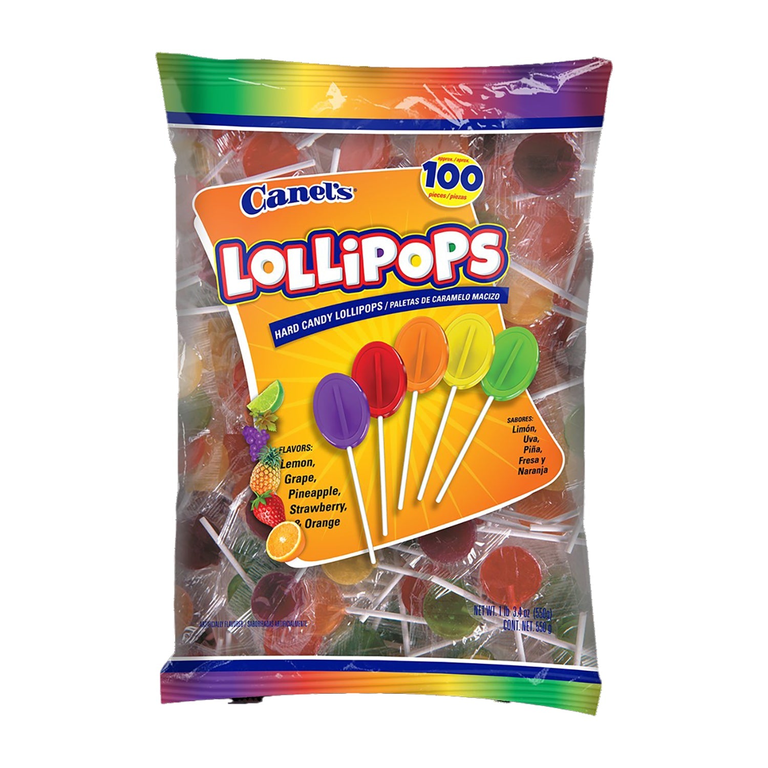 Assorted Canels Lollipops - 100 Count Bulk Candy Bag for Parties, Halloween Treats & Office Snacks