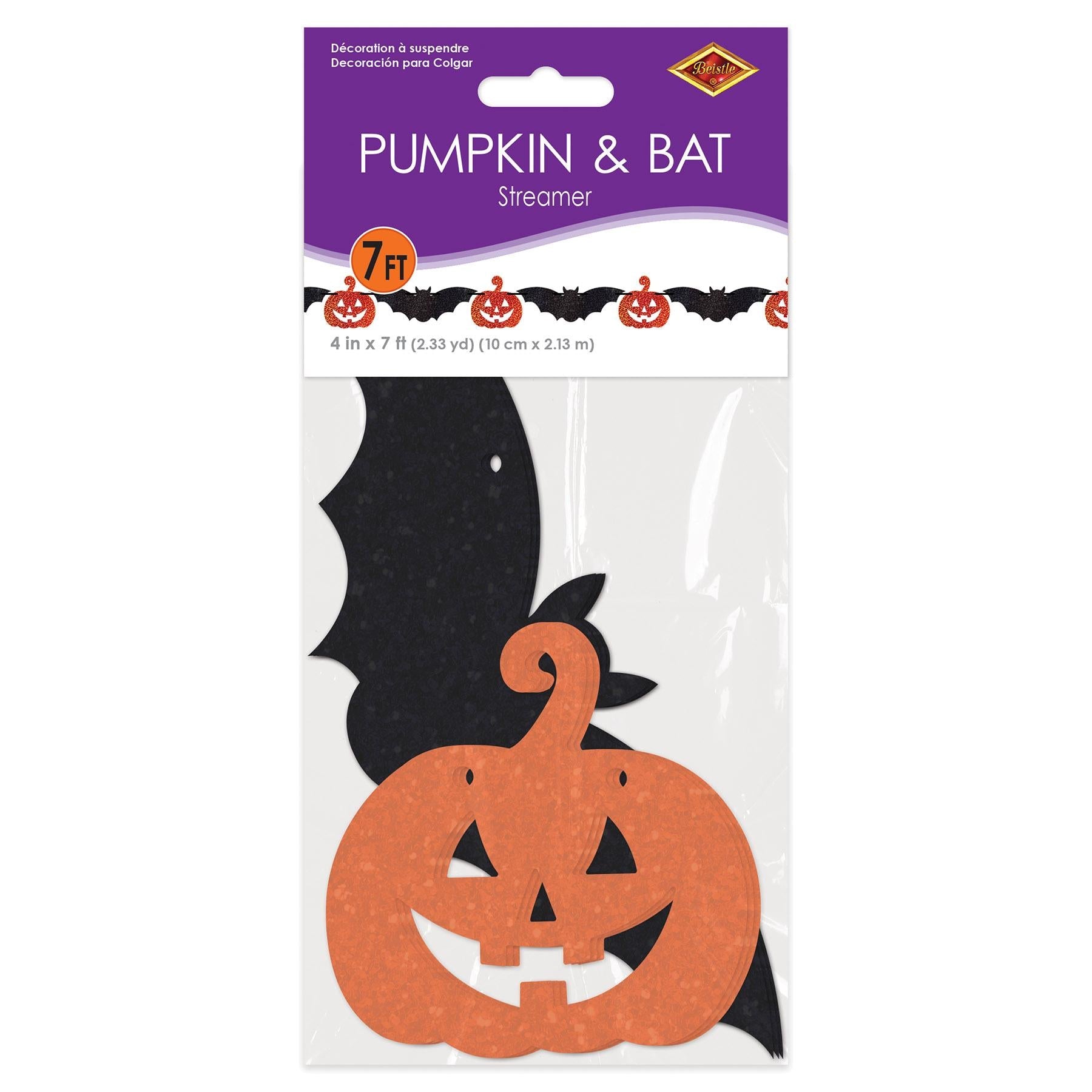 12 Pack Beistle Halloween Pumpkin & Bat Streamers - Colorful Party Decorations for Halloween, Fall Parties & Home Decor