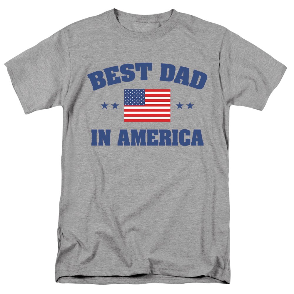 Best Dad in America T-Shirt & Stickers - Funny Father's Day Gift for Dad - Cool Graphic Tee with Matching Stickers - Perfect for Father's Day, Birthday, BBQ Parties & Family Events