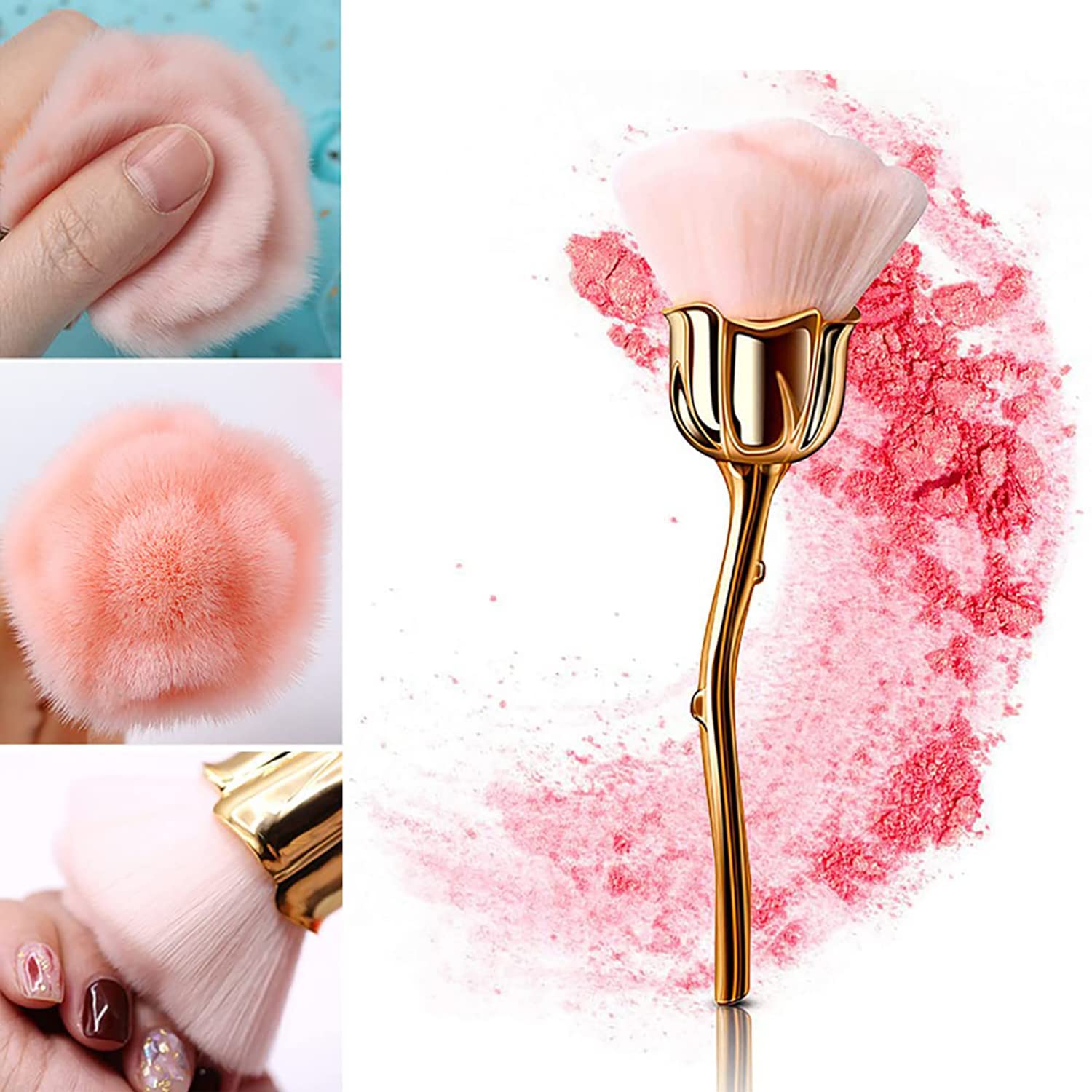 **DANNEASY 2-Piece Nail Dust Brush Set - Large Nail Powder Brush & Makeup Blush Brush for Nail Art Cleaning & Professional Manicure Tools | Perfect for Salon, Home Use & DIY Nail Care**